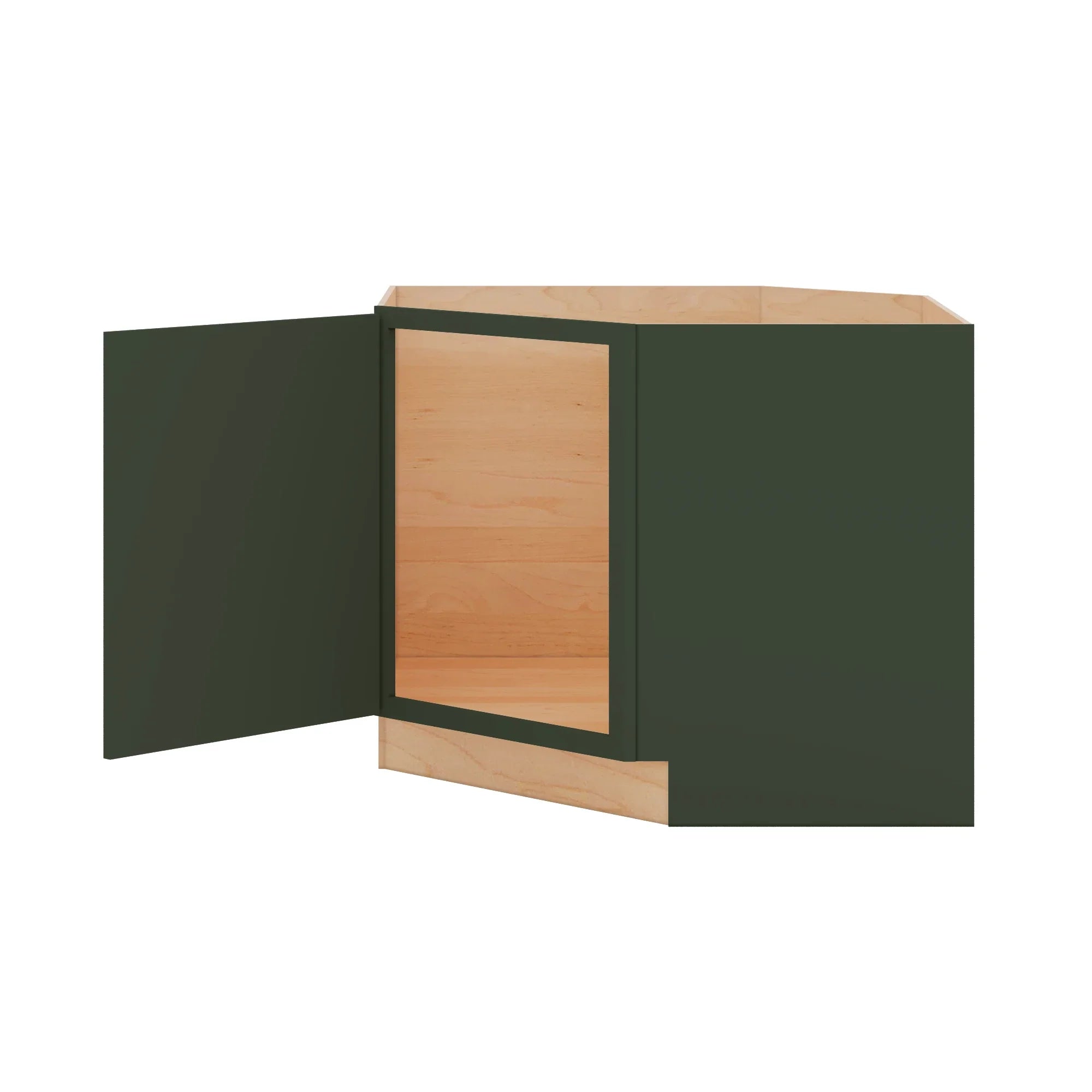 Modernform Cabinet Slim Sage Green 42" W X 34 1/2" H X 24" D Diagonal Corner Sink Base Cabinet