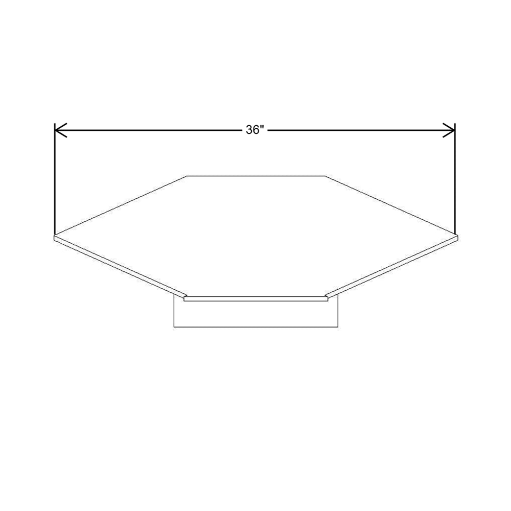 CNC Concord Richmond White 36" Diagonal Corner Sink Floor
