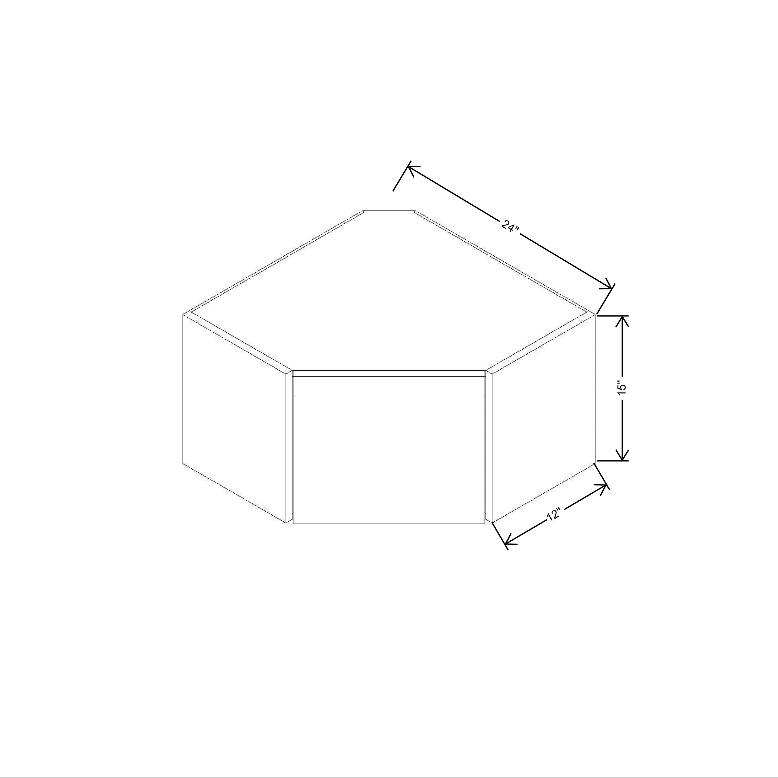 CNC Concord Elegant Stone 24" W X 15" H Diagonal Corner Wall Cabinet