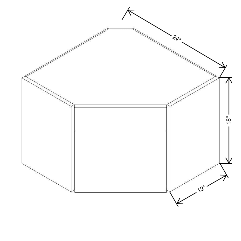 CNC Concord Richmond White 24" W X 18" H Diagonal Corner Wall Cabinet
