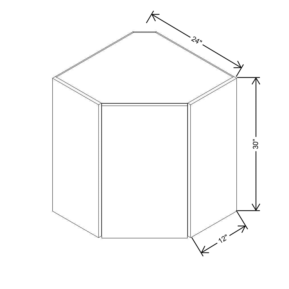 CNC Concord Elegant Dove 24" W X 30" H Diagonal Corner Wall Cabinet