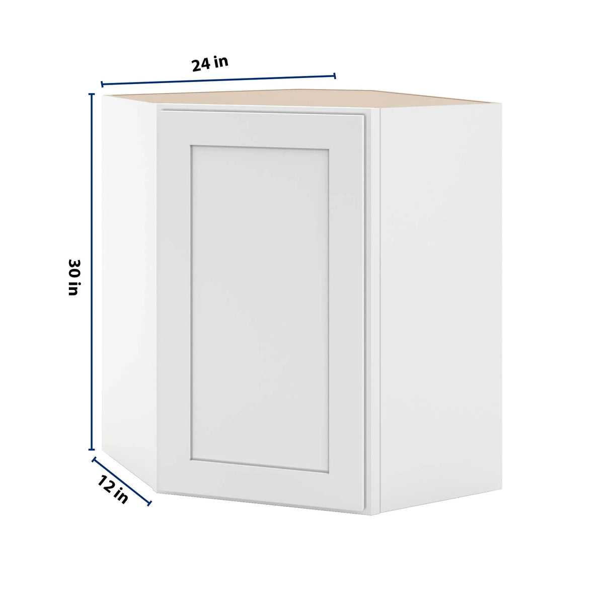 cnc luxor white 24 w x 30 h diagonal corner wall cabinet