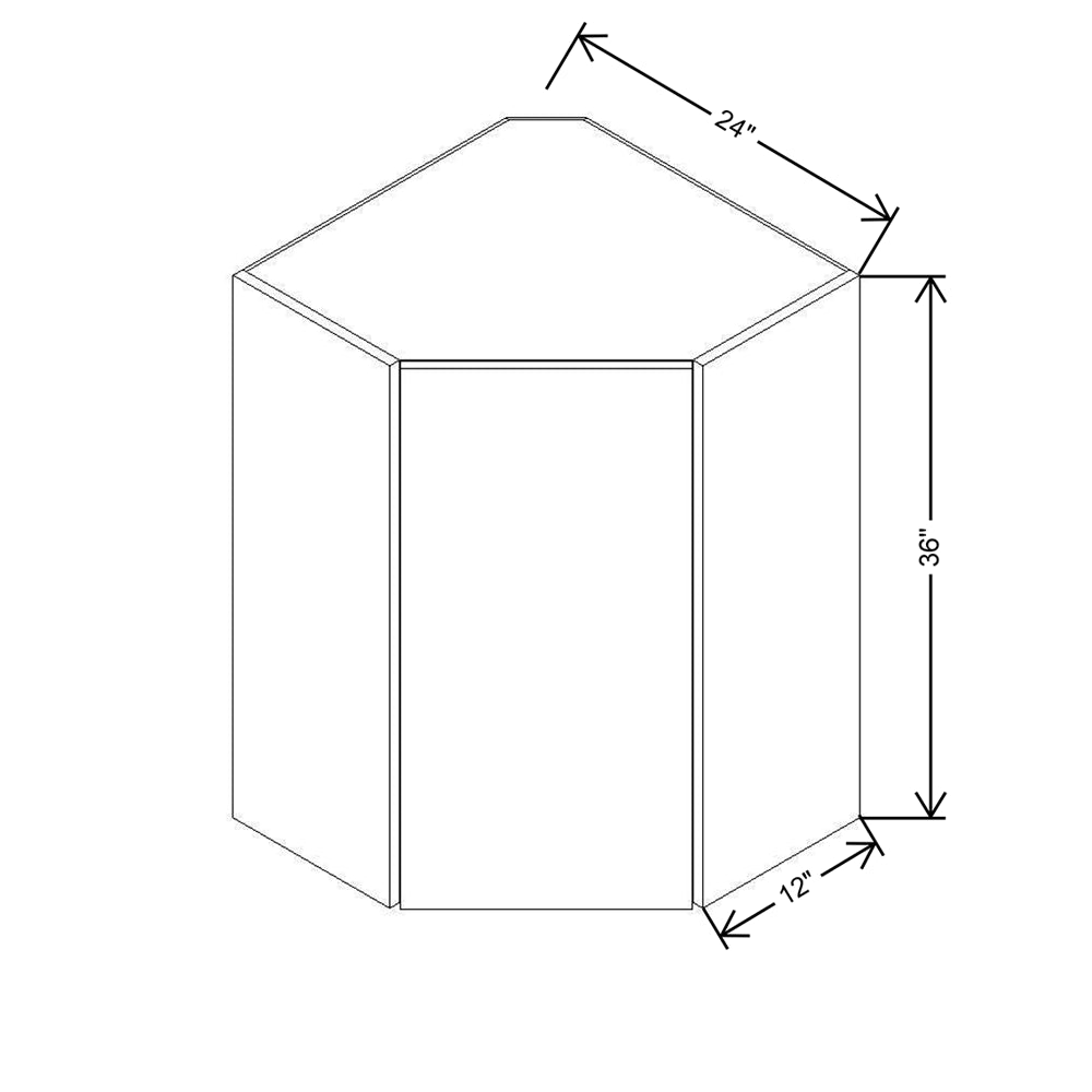 CNC Concord Elegant Ocean 24" W X 36" H Diagonal Corner Wall Cabinet