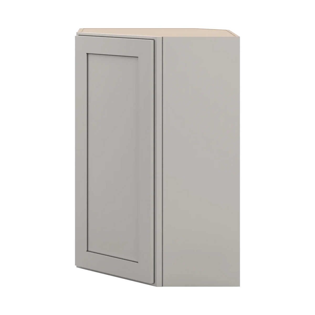 cnc luxor 5 piece misty grey 24 w x 36 h diagonal corner wall cabinet