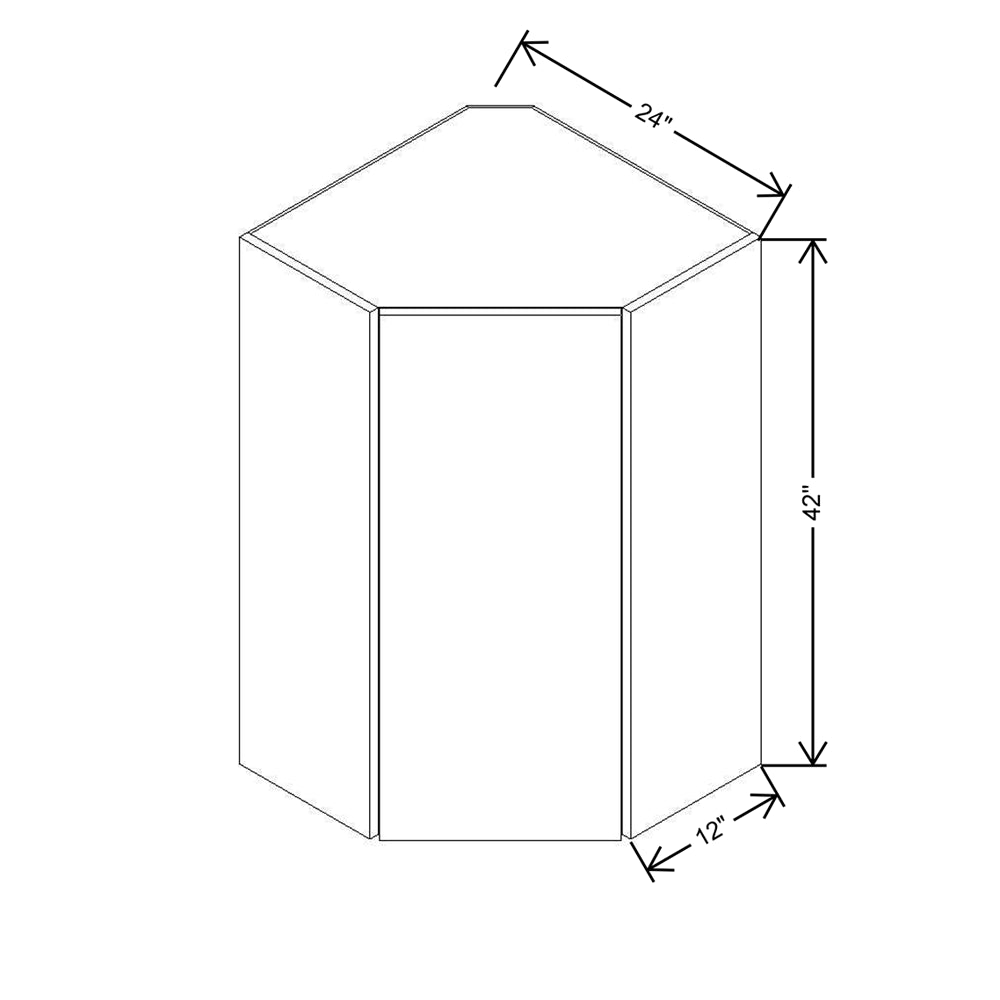 CNC Concord Elegant Ocean 24" W X 42" H Diagonal Corner Wall Cabinet