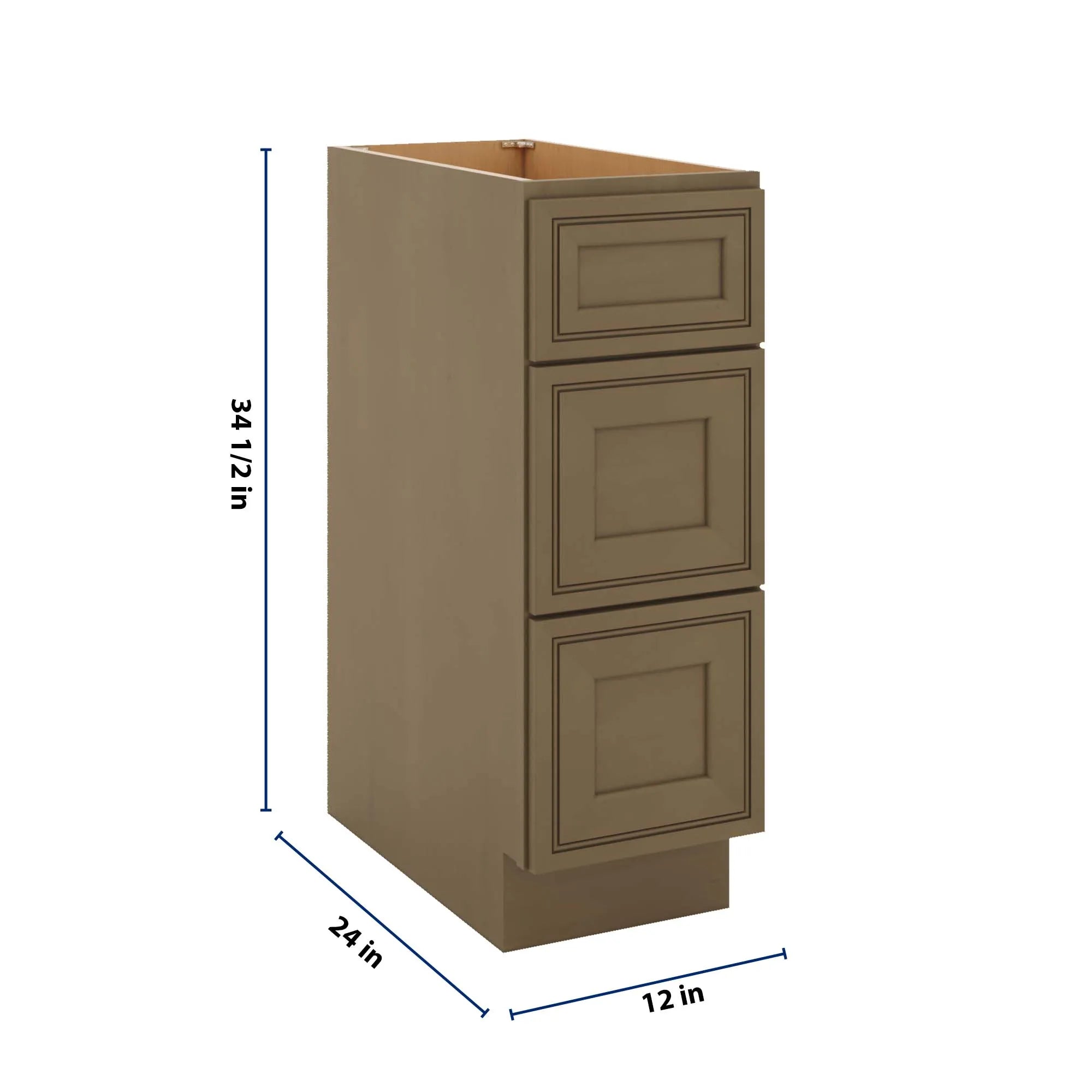 J&K Hazel H8 Base w/3 Drawers - 12" W