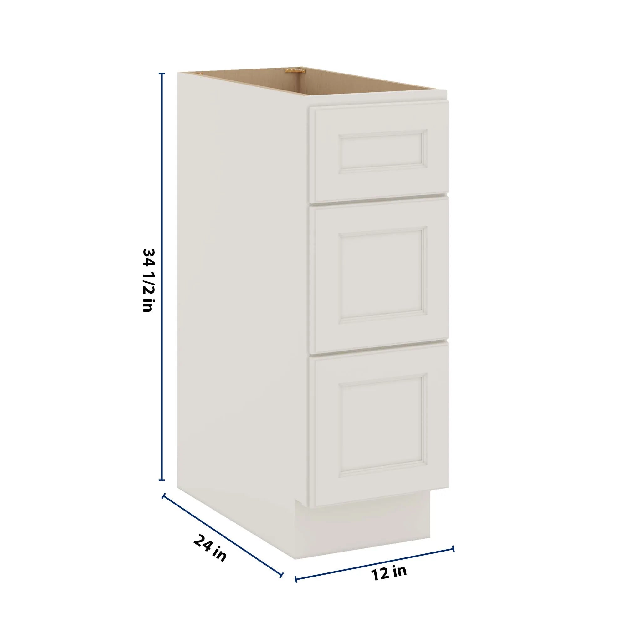 J&K Dove E1 Base w/3 Drawers - 12" W