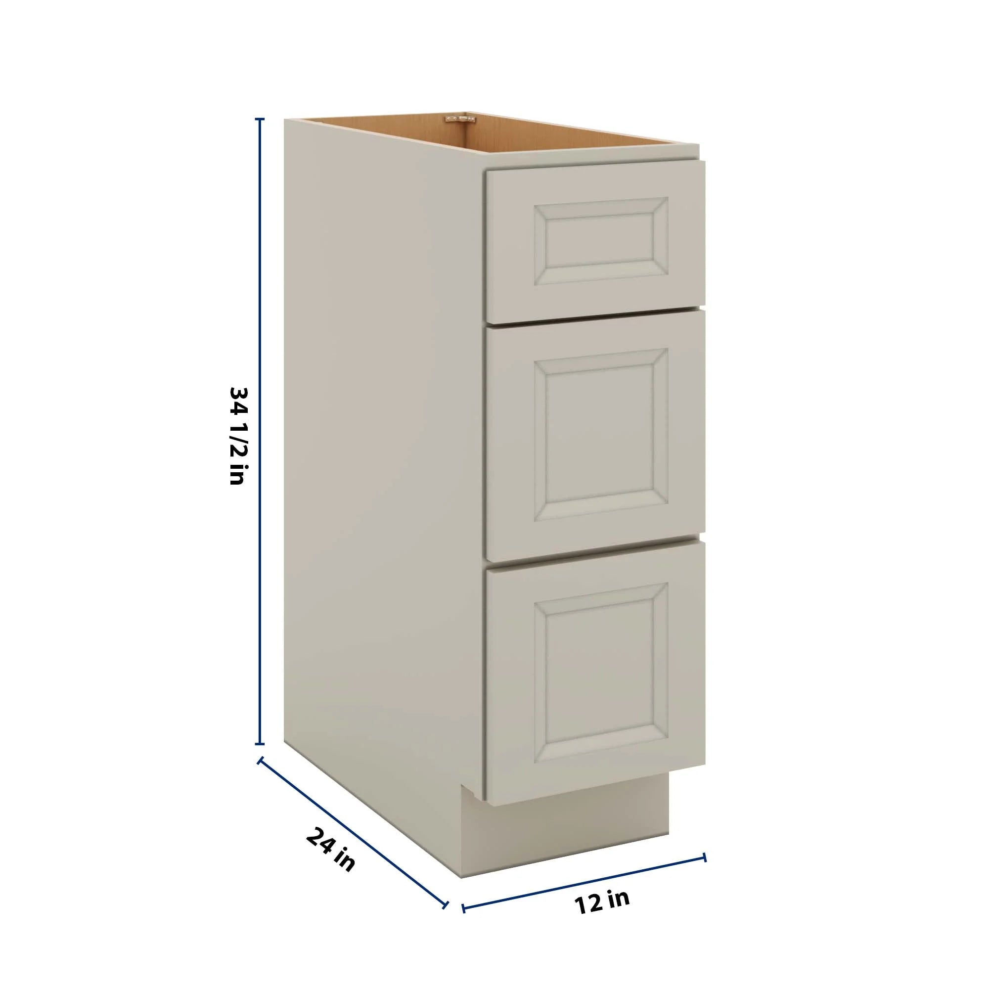 J&K Pebble B6 Base w/3 Drawers - 12" W