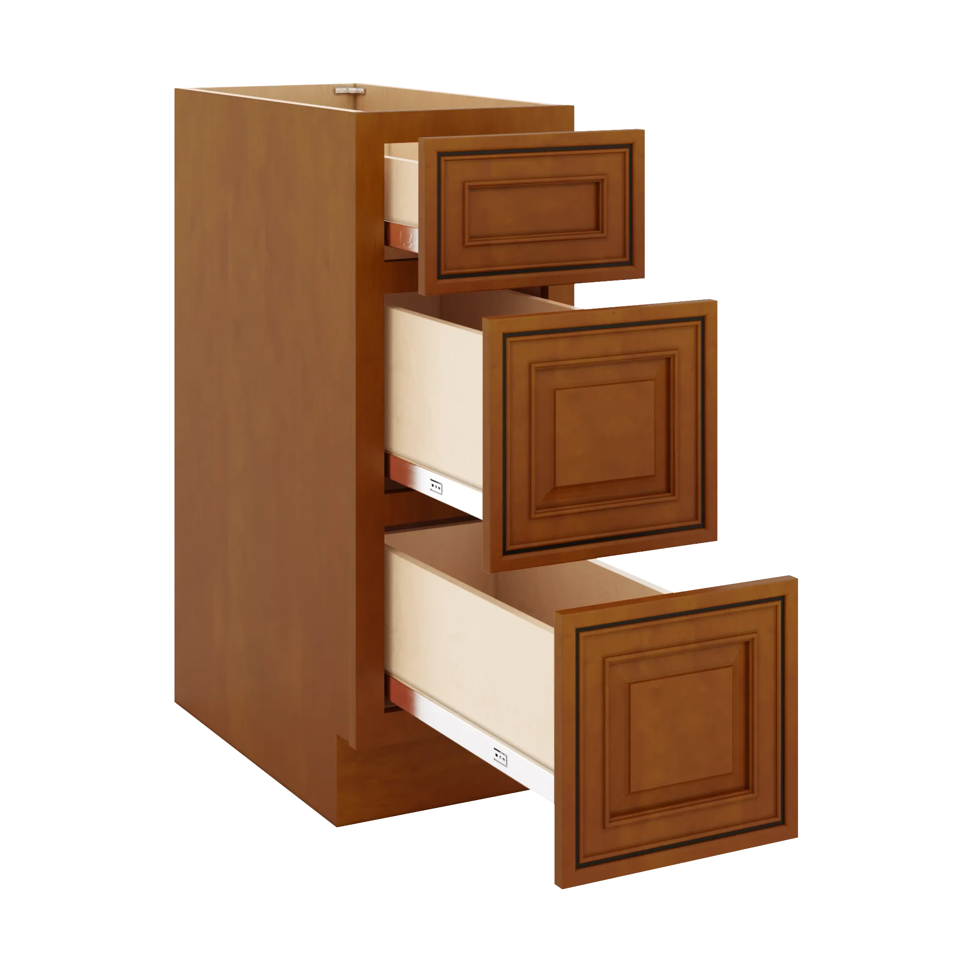 j k mocha glazed k10 base w 3 drawers 12 w