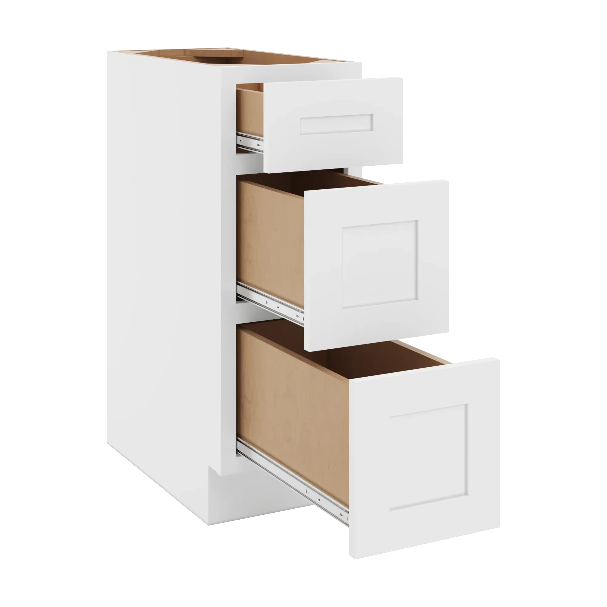 cnc luxor 5 piece white 12 w 3 drawer base cabinet