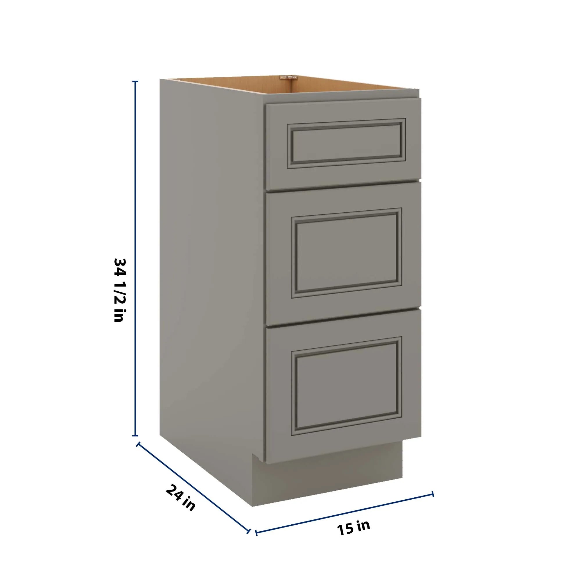 J&K Greige K3 Base w/3 Drawers - 15" W