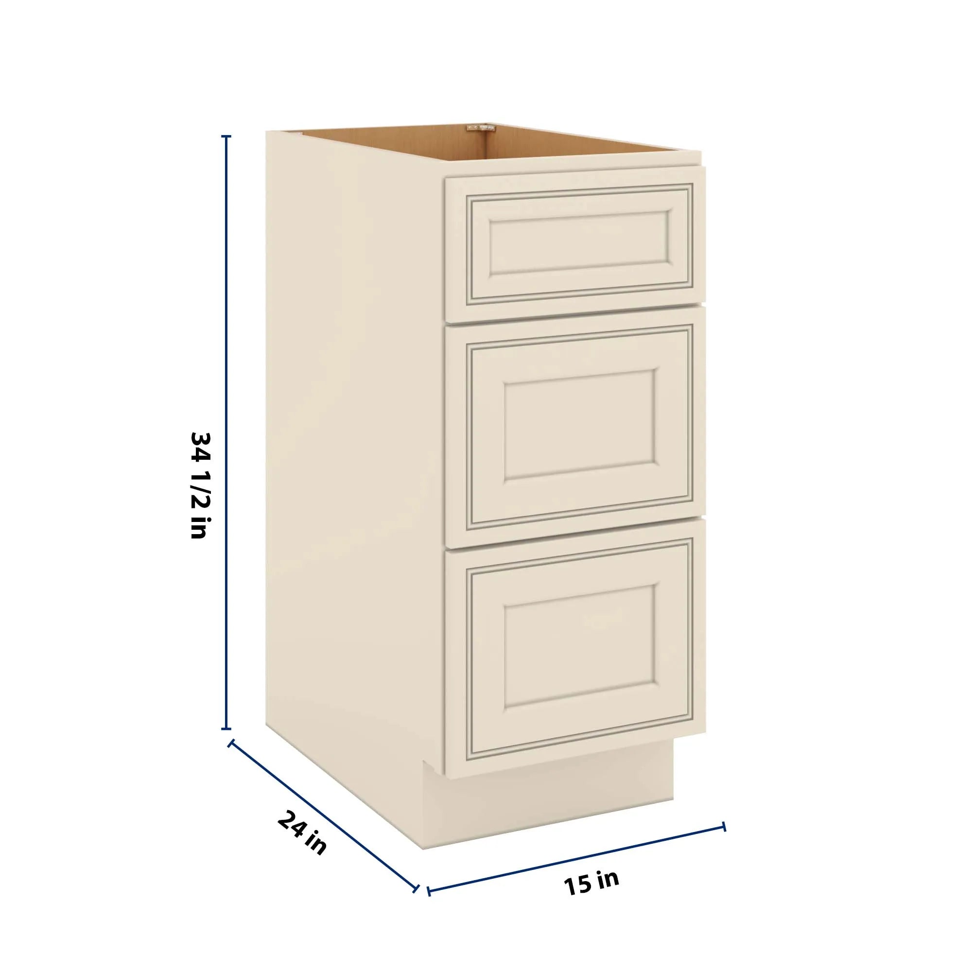 J&K Pearl Glazed H9 Base w/3 Drawers - 15" W