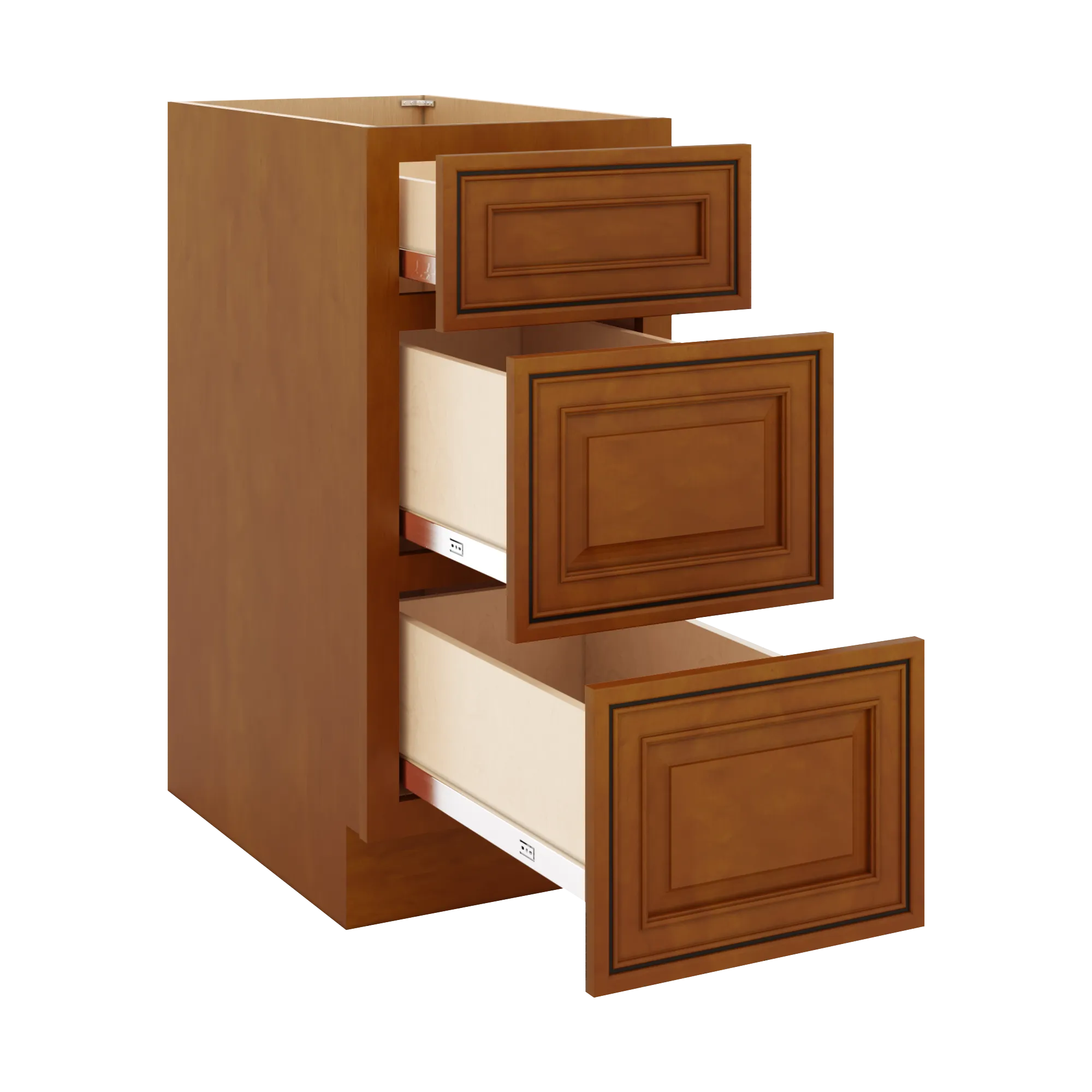 j k mocha glazed k10 base w 3 drawers 15 w
