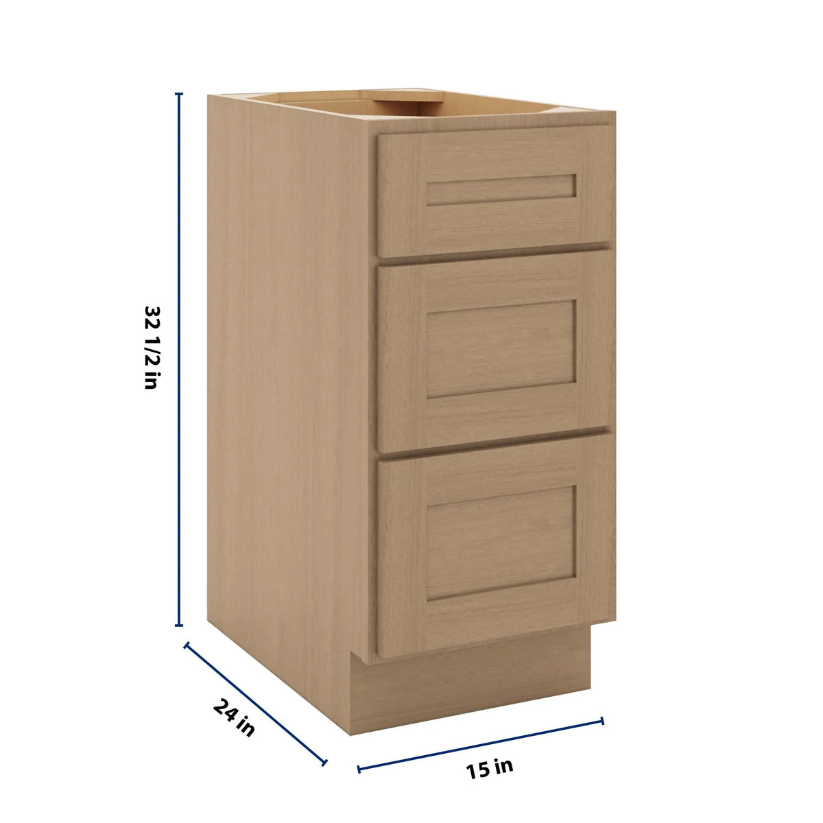 CNC Luxor 5-Piece Harvest 15" W X 32 1/2" H 3 Drawer Base Cabinet