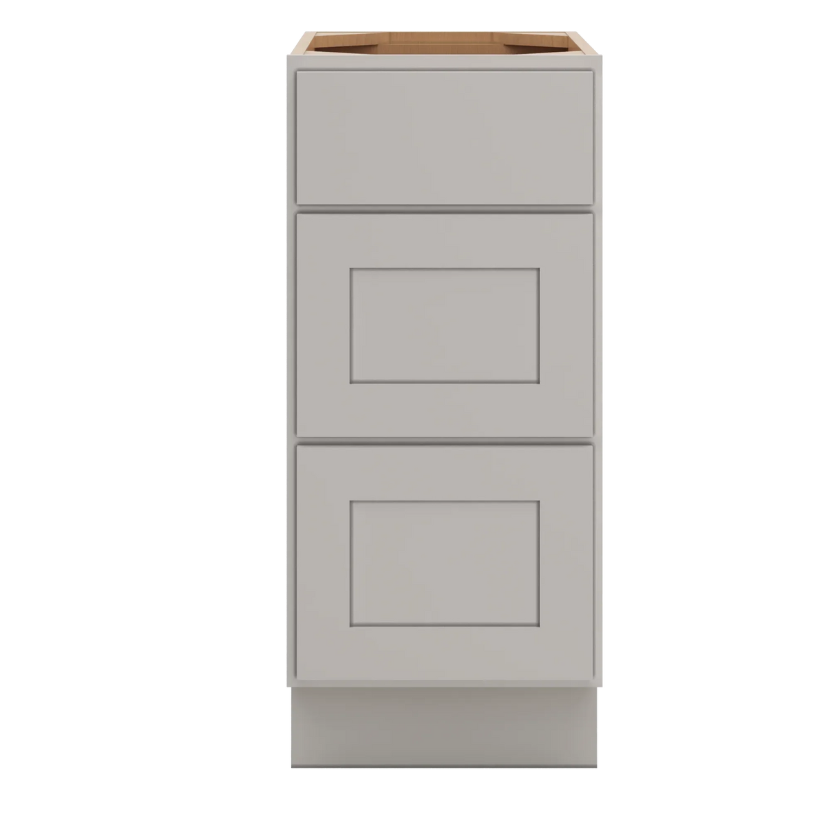 cnc luxor misty grey 15 w 3 drawer base cabinet