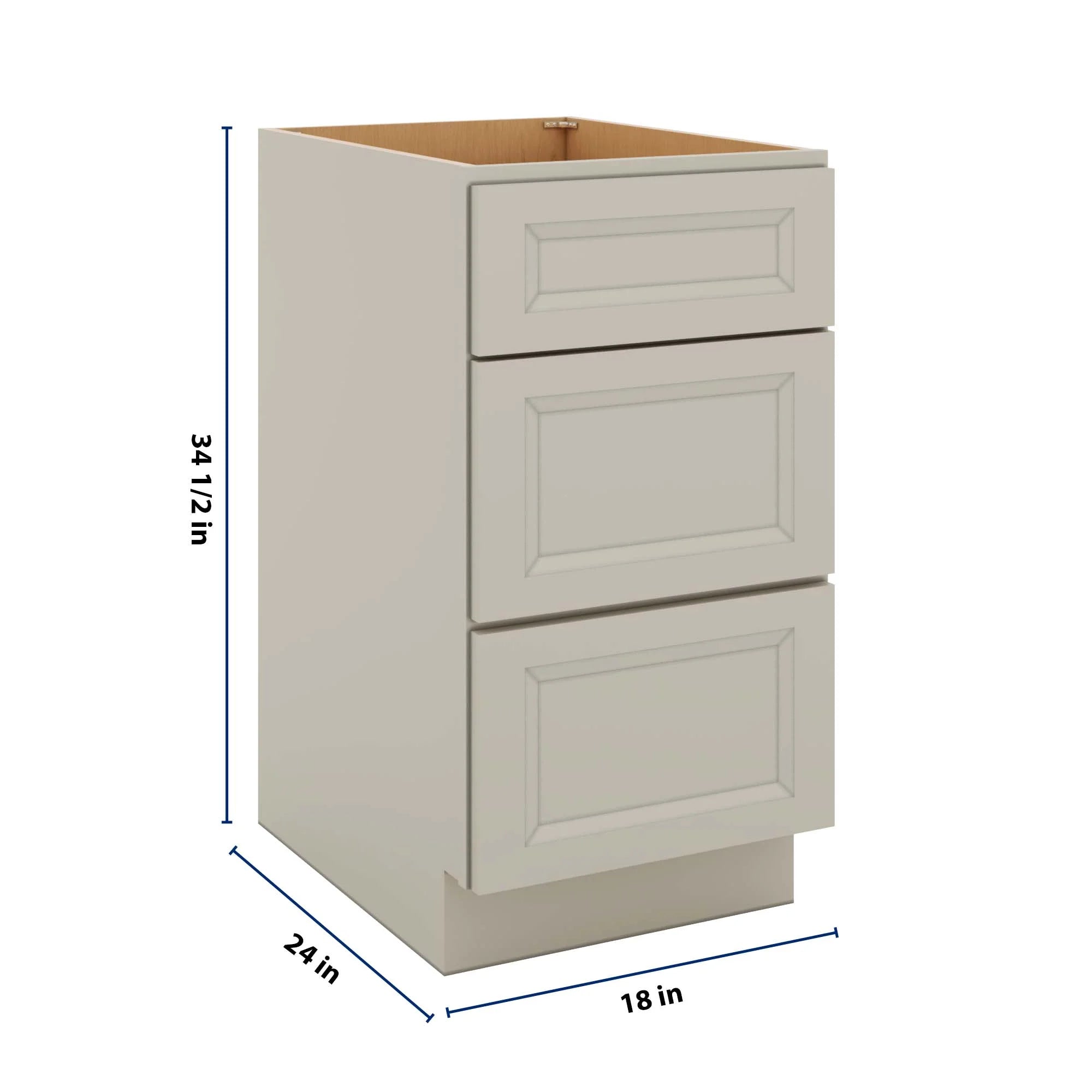 J&K Pebble B6 Base w/3 Drawers - 18" W