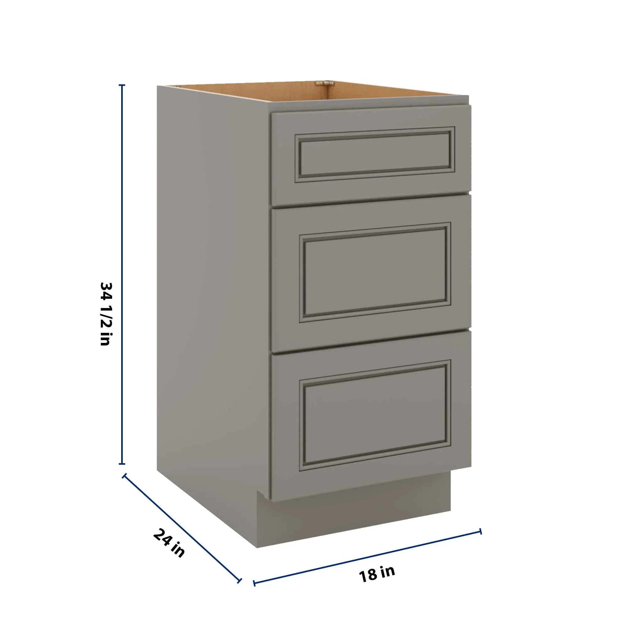 J&K Greige K3 Base w/3 Drawers - 18" W