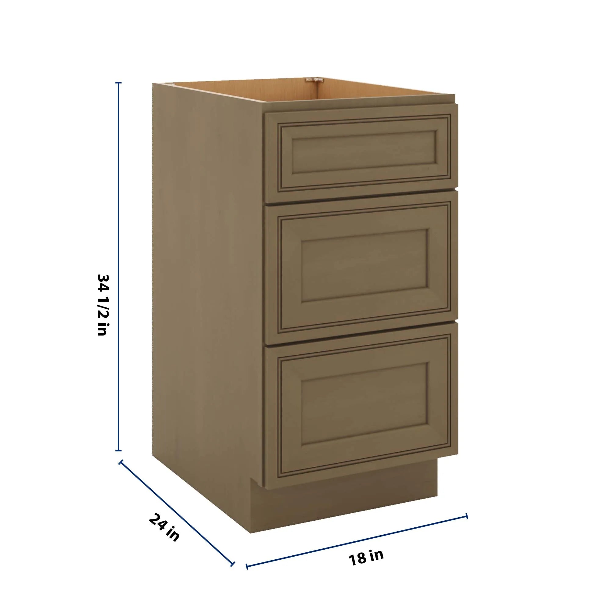 J&K Hazel H8 Base w/3 Drawers - 18" W