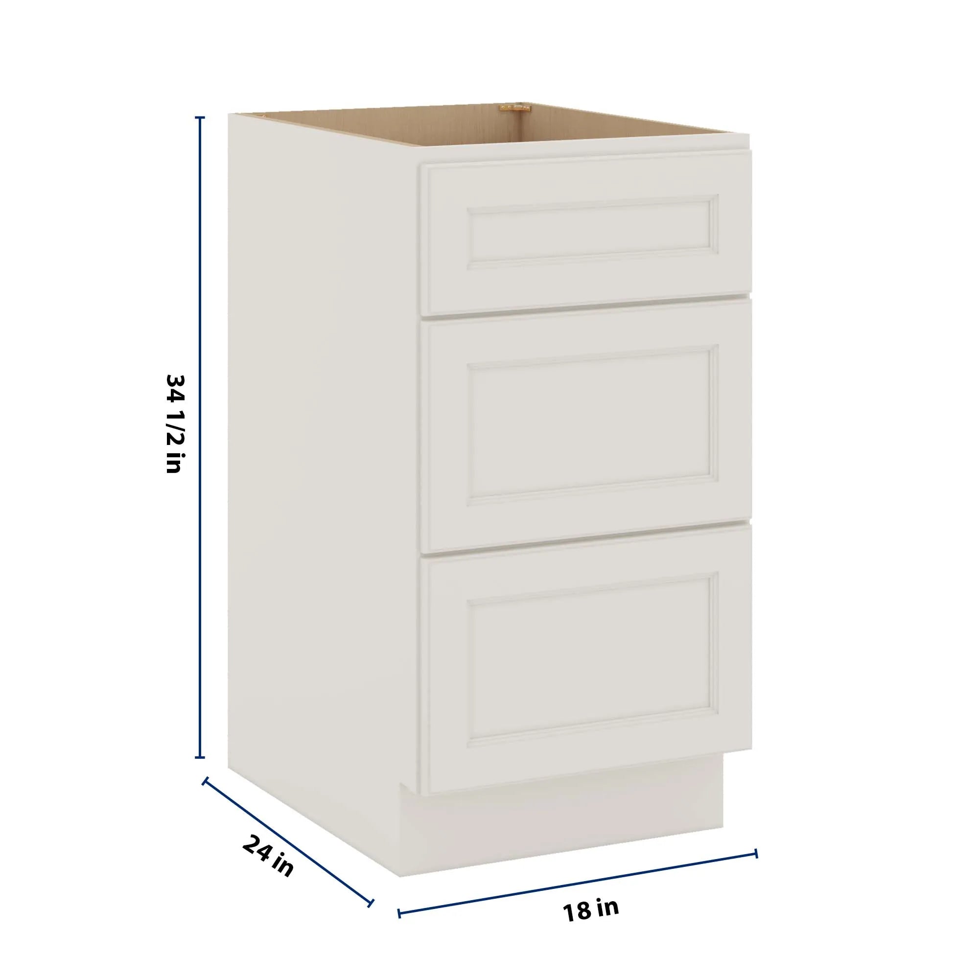 J&K Dove E1 Base w/3 Drawers - 18" W