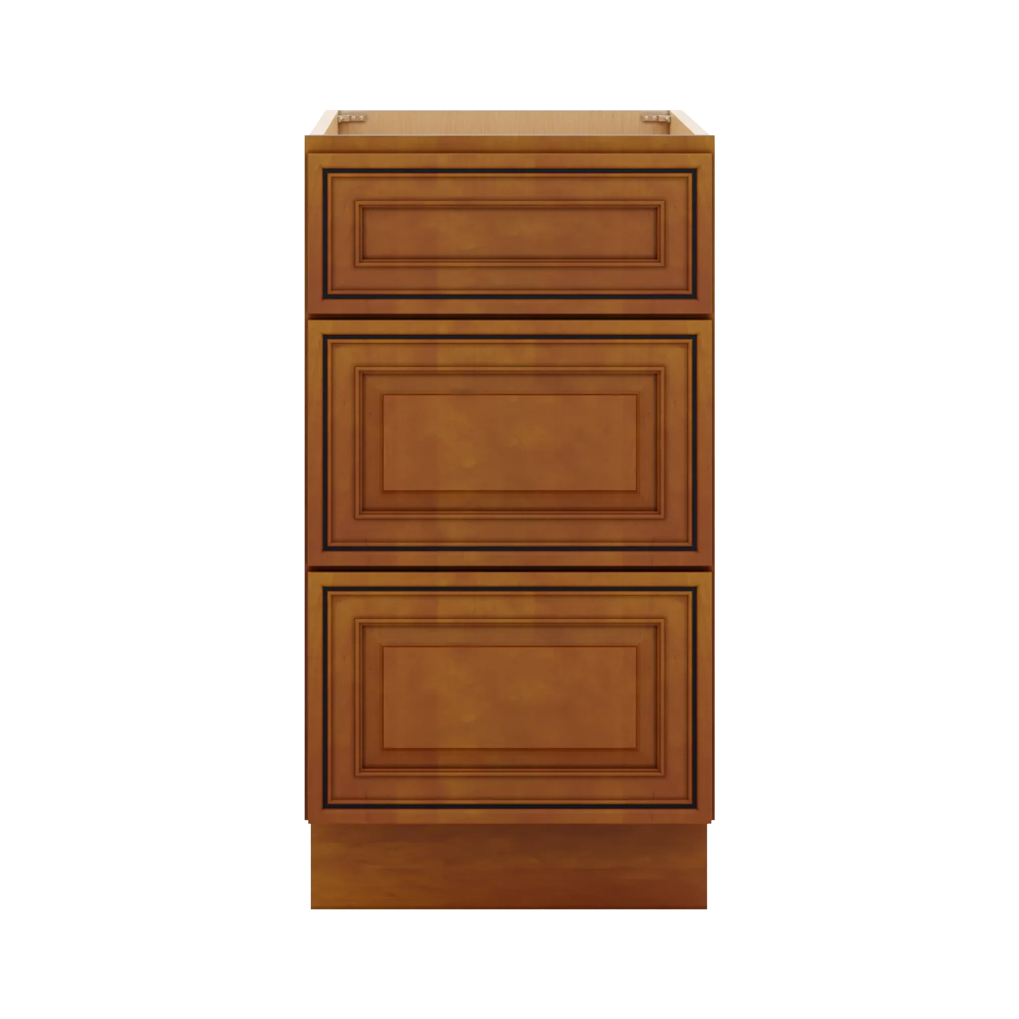 j k mocha glazed k10 base w 3 drawers 18 w