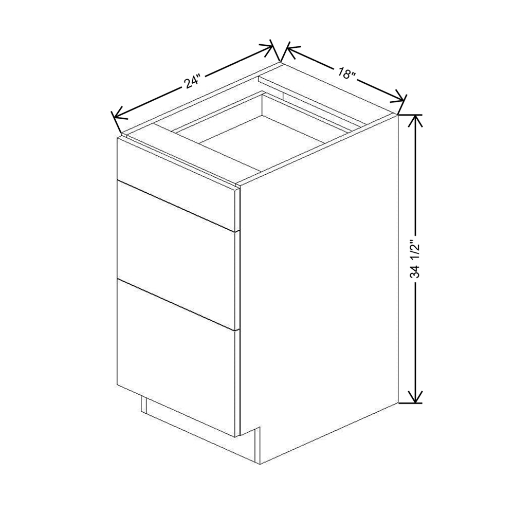 CNC Concord Elegant Stone 18" W 3 Drawer Base Cabinet