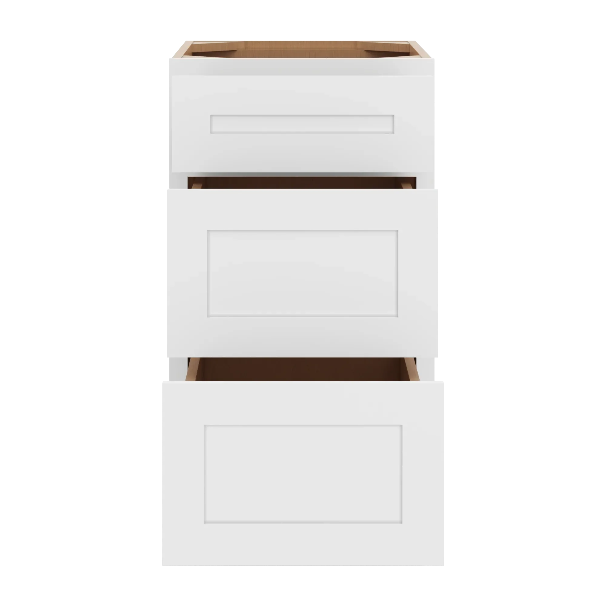 cnc luxor 5 piece white 18 w 3 drawer base cabinet