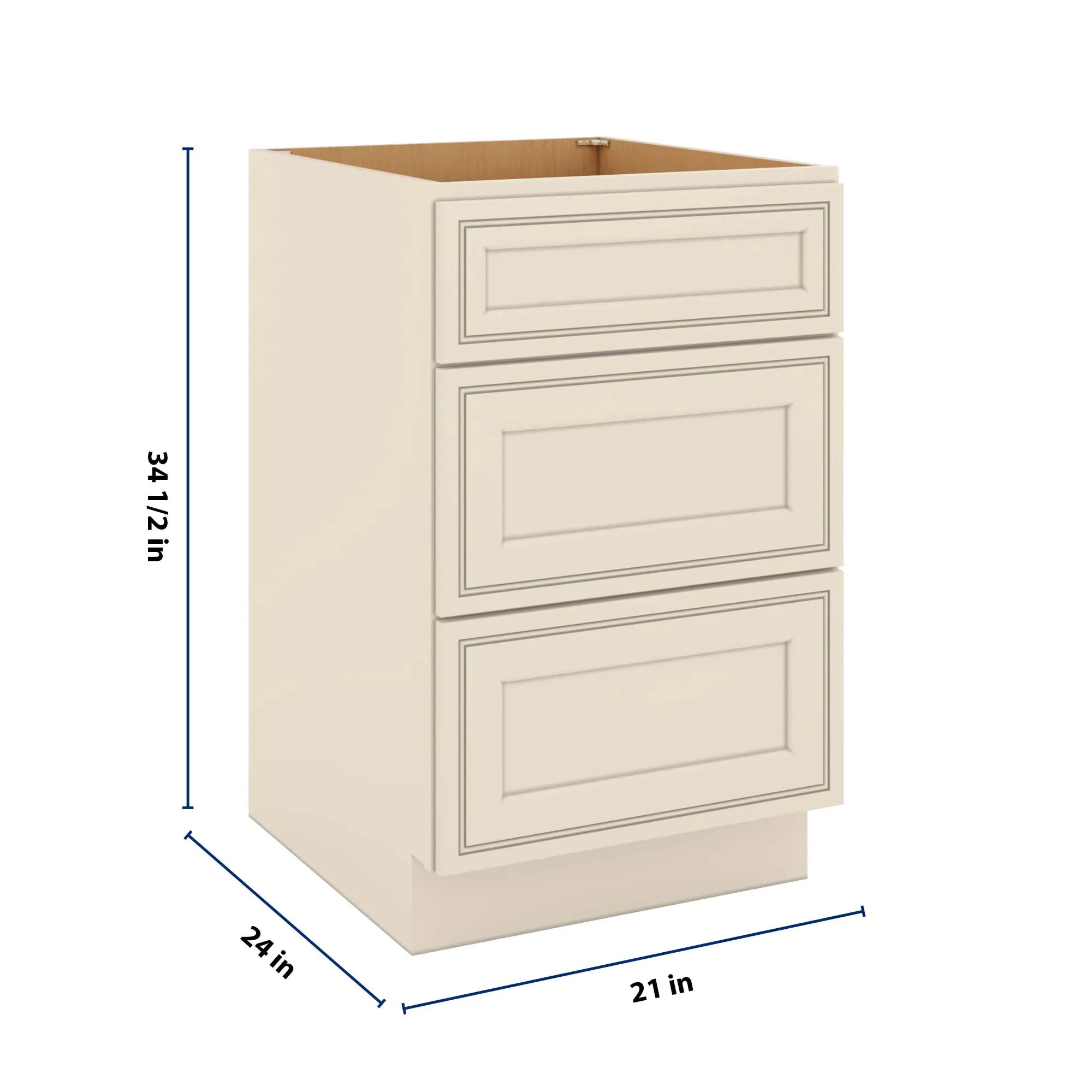 J&K Pearl Glazed H9 Base w/3 Drawers - 21" W