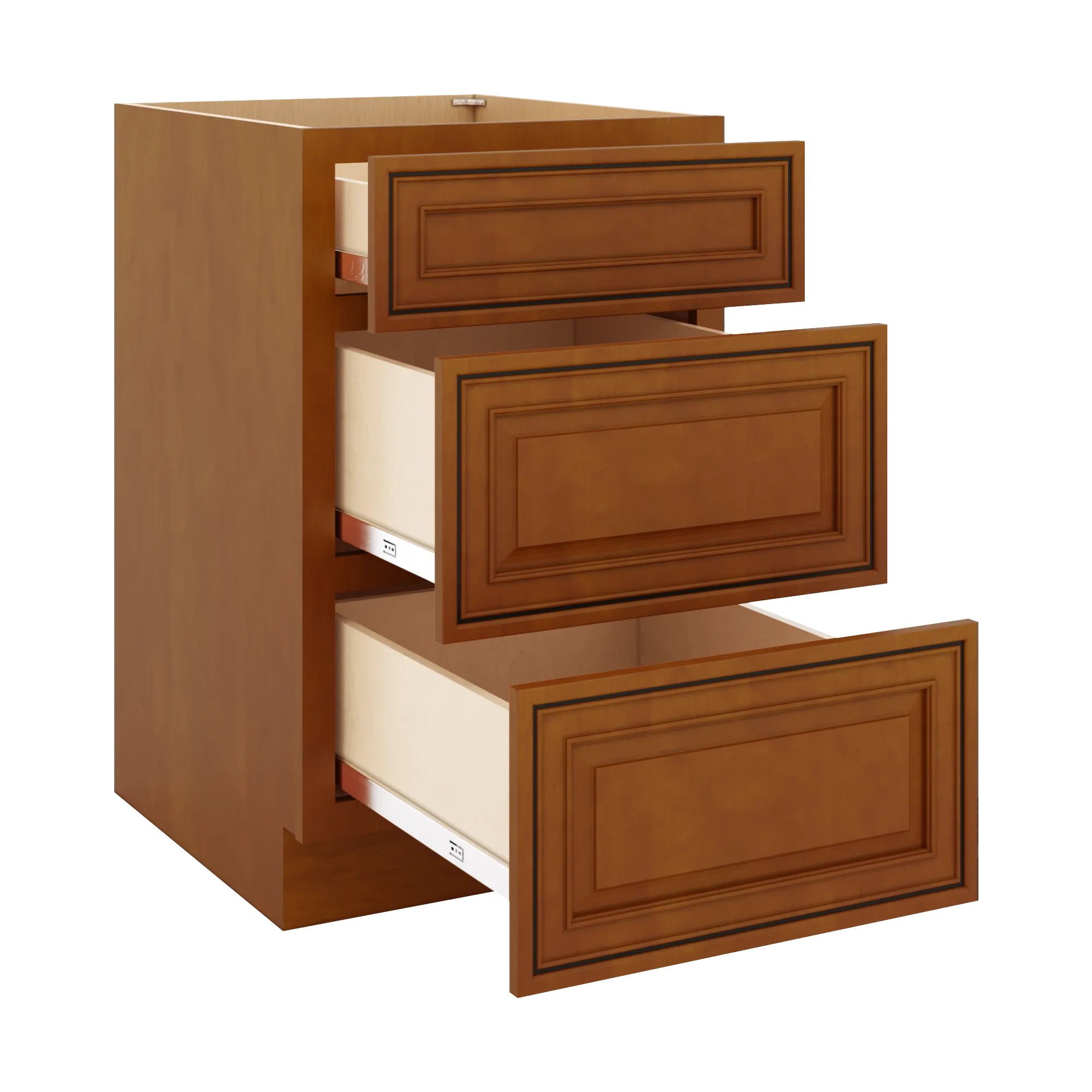 j k mocha glazed k10 base w 3 drawers 21 w