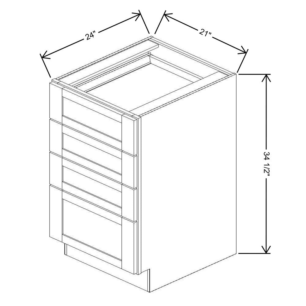 Fabuwood Allure Onyx Horizon 21"W Base 4 Drawers