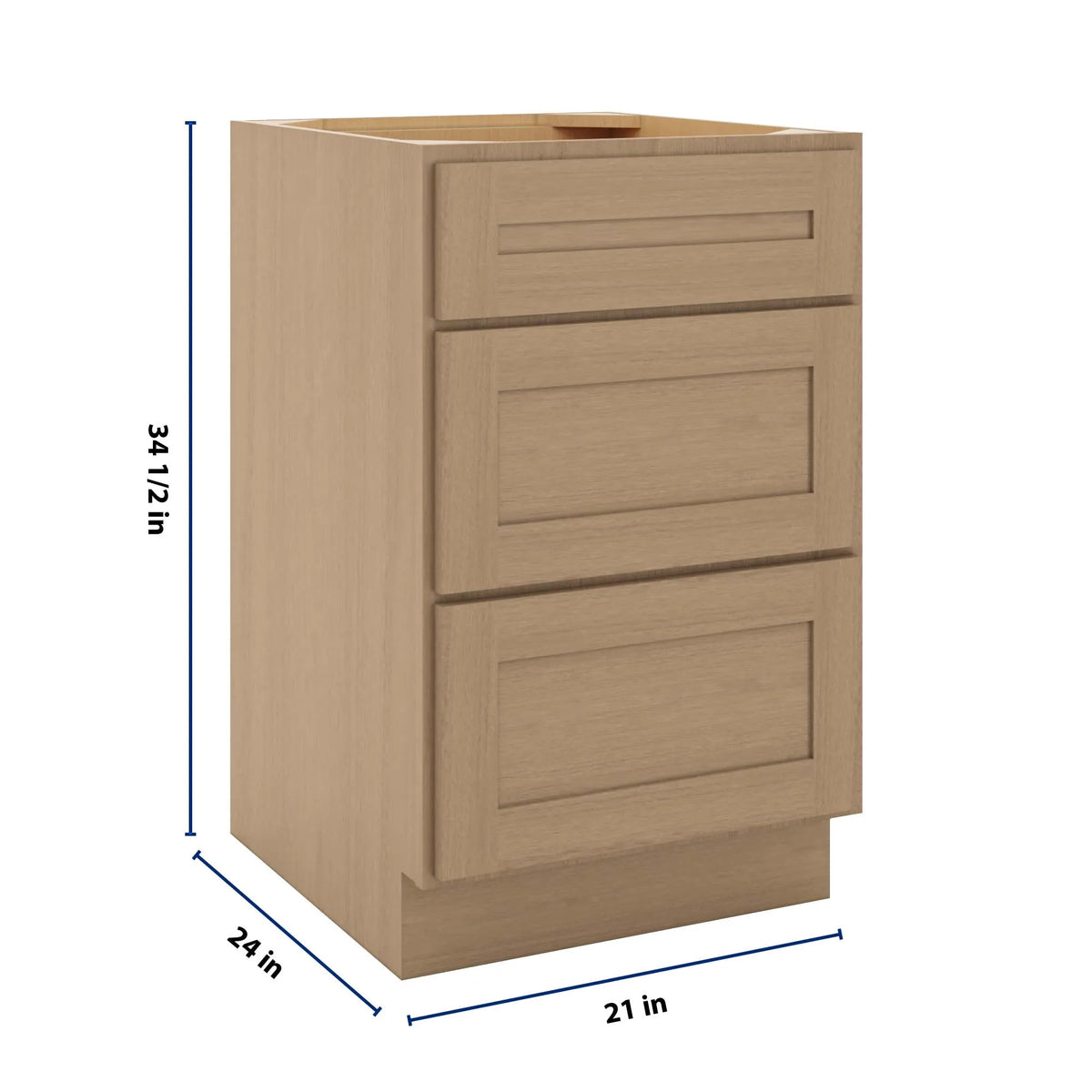 CNC Luxor 5-Piece Harvest 21" W 3 Drawer Base Cabinet