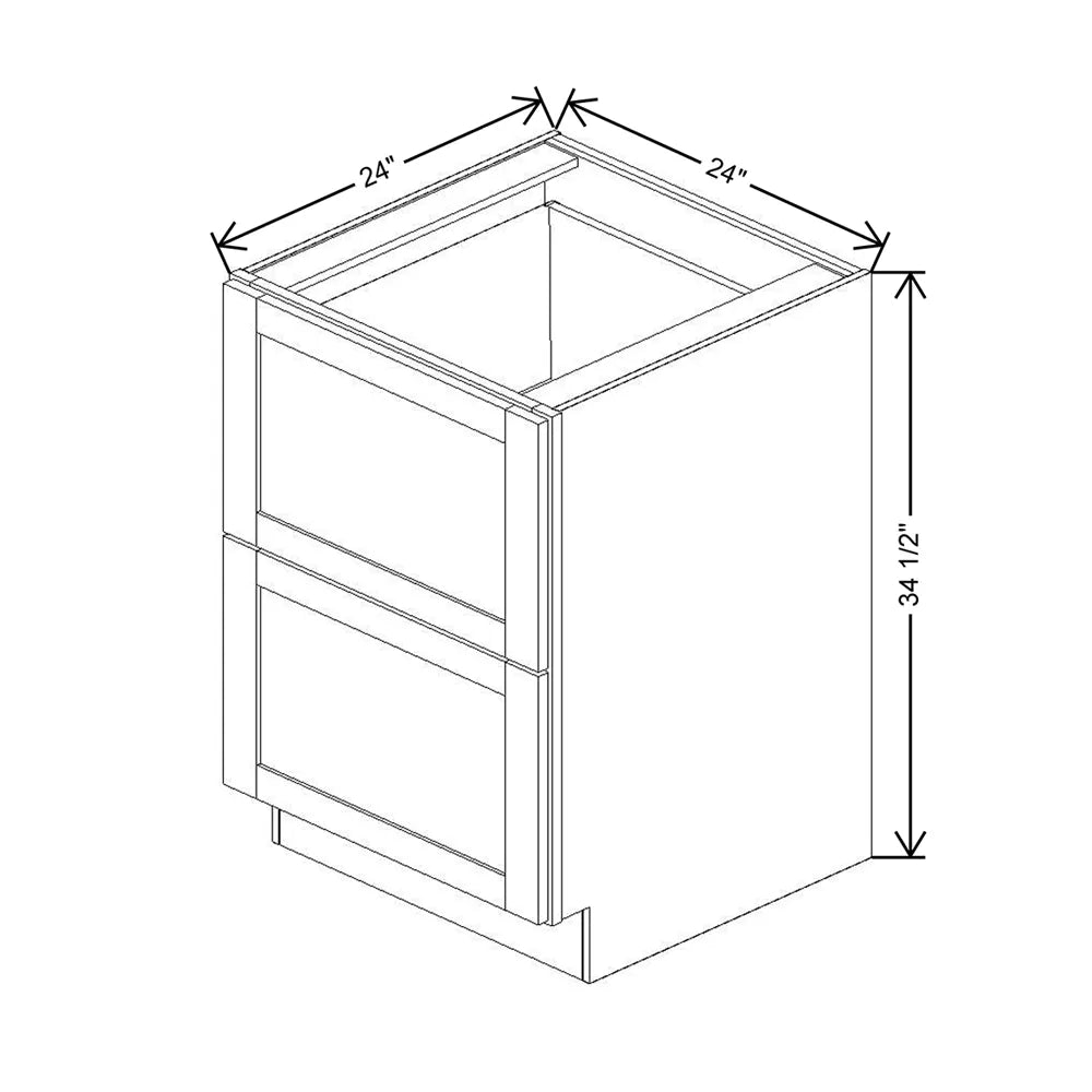 Fabuwood Allure Galaxy Linen 24" W X 34 1/2" H X 24" D 2 Drawer Base Cabinet