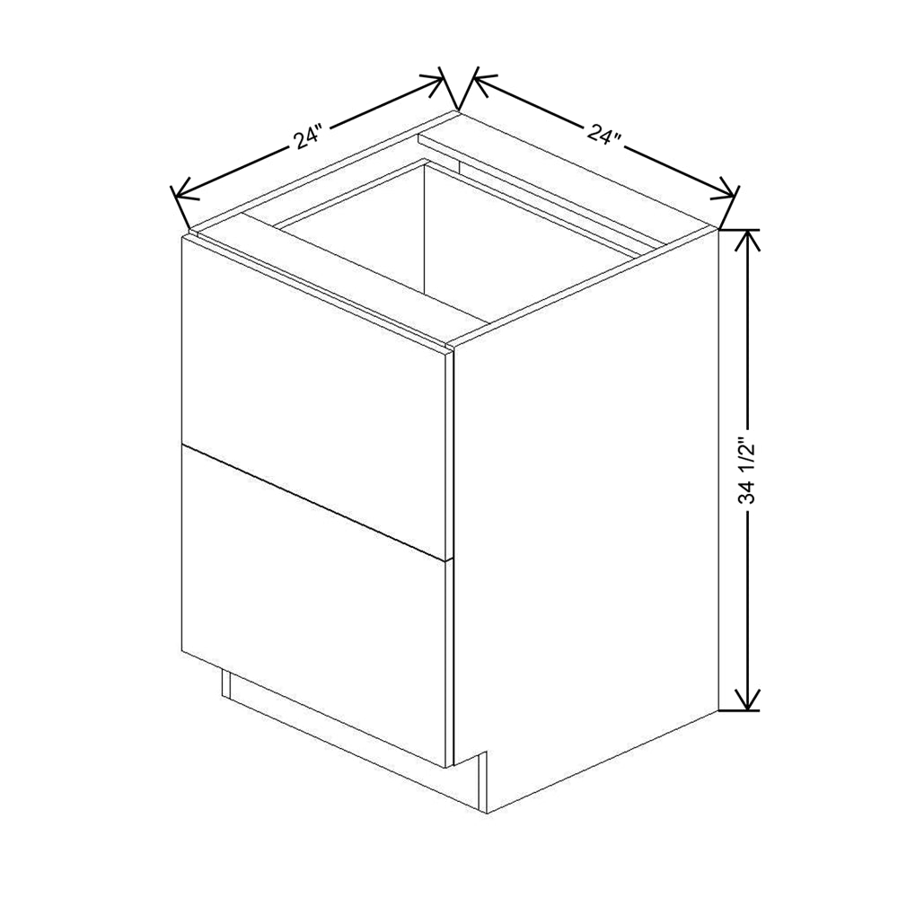 CNC Concord Richmond White 24" W 2 Drawer Base Cabinet