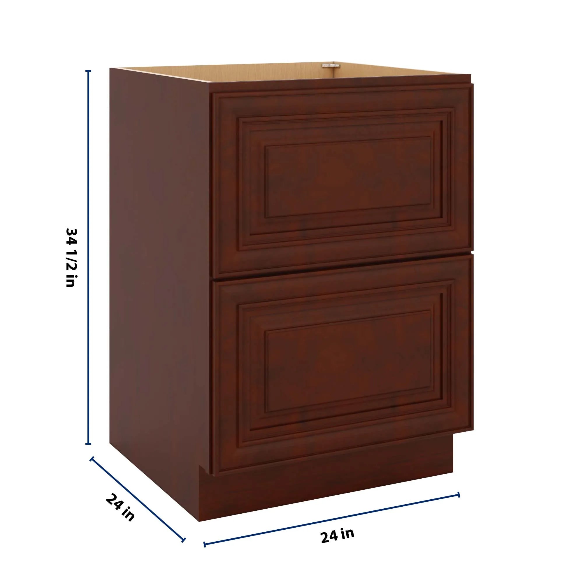 J&K Mahogany J5 Base w/2 Drawers - 24" W