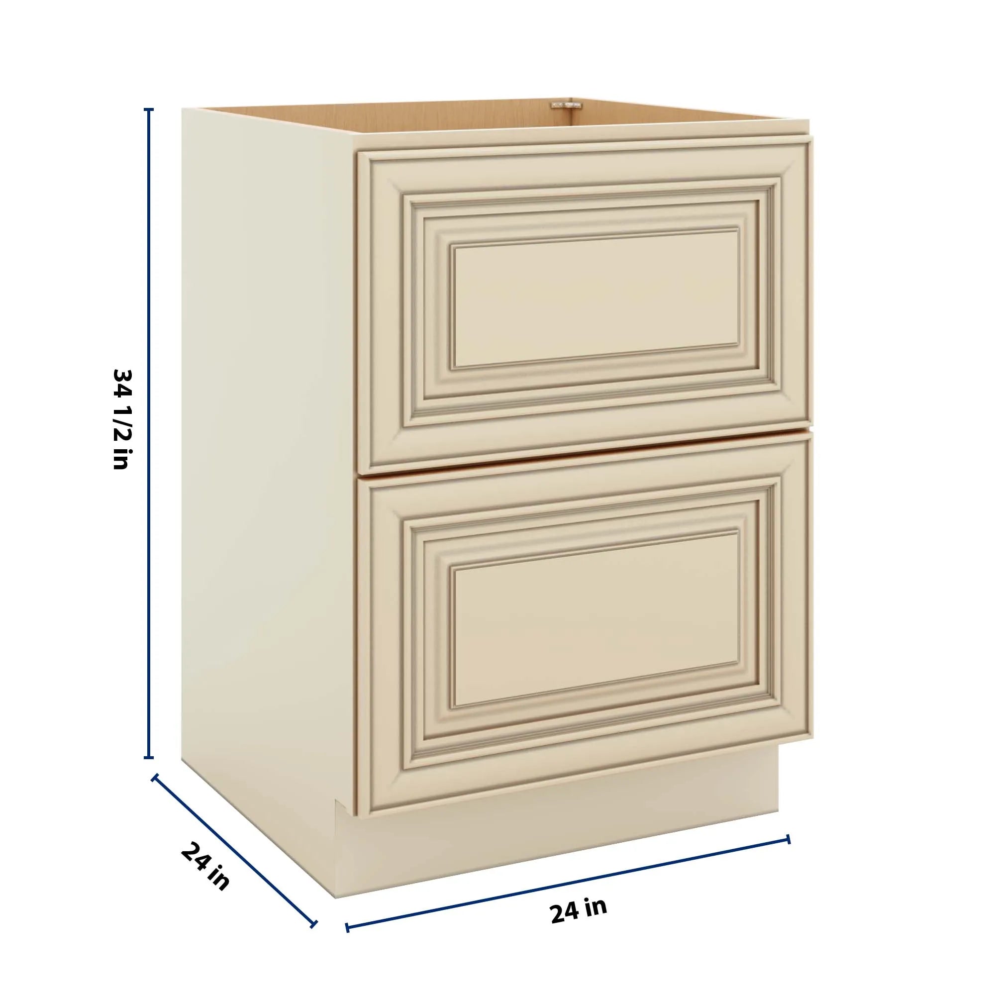 J&K Creme Glazed A7 Base w/2 Drawers - 24" W