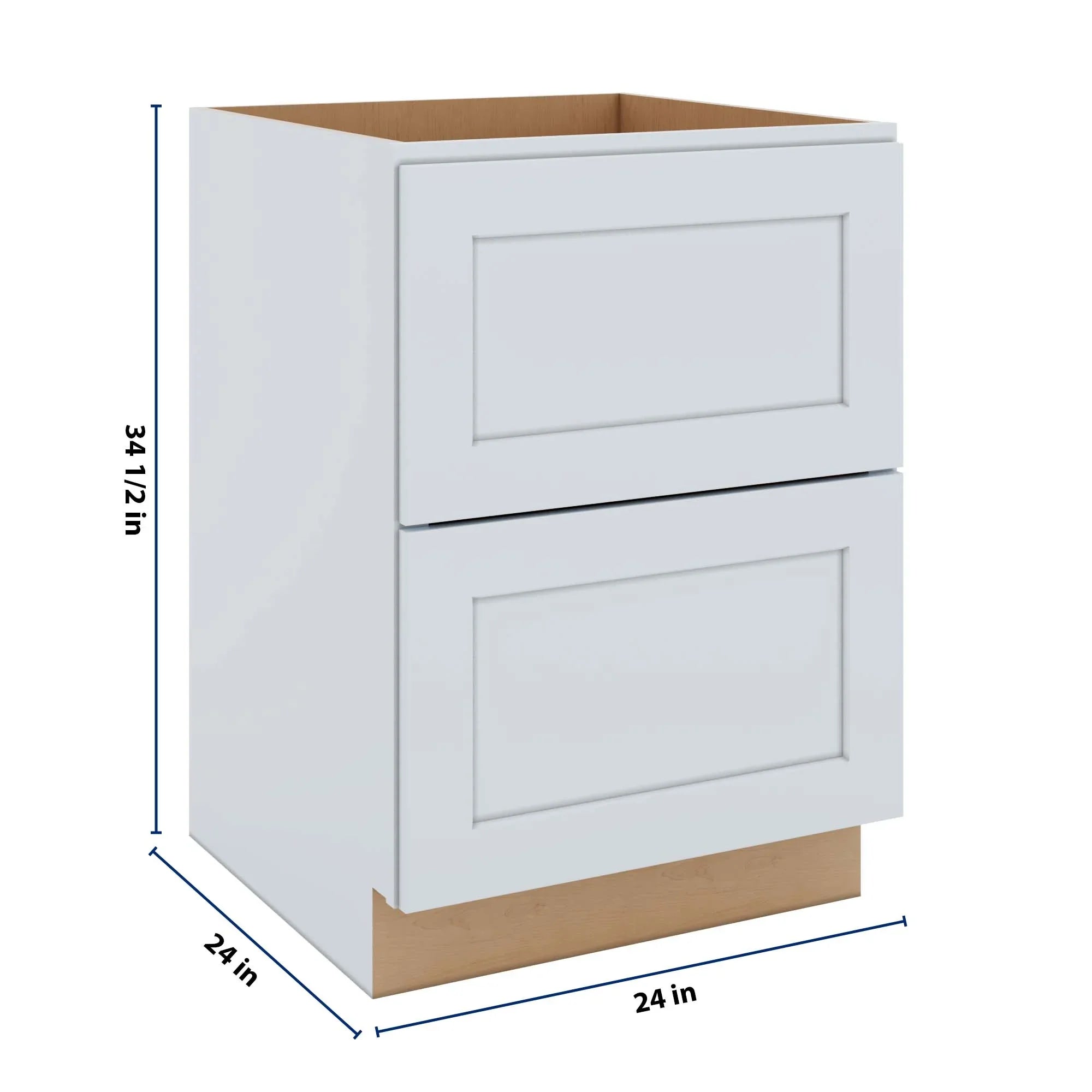 J&K White Shaker S8 Base w/2 Drawers - 24" W