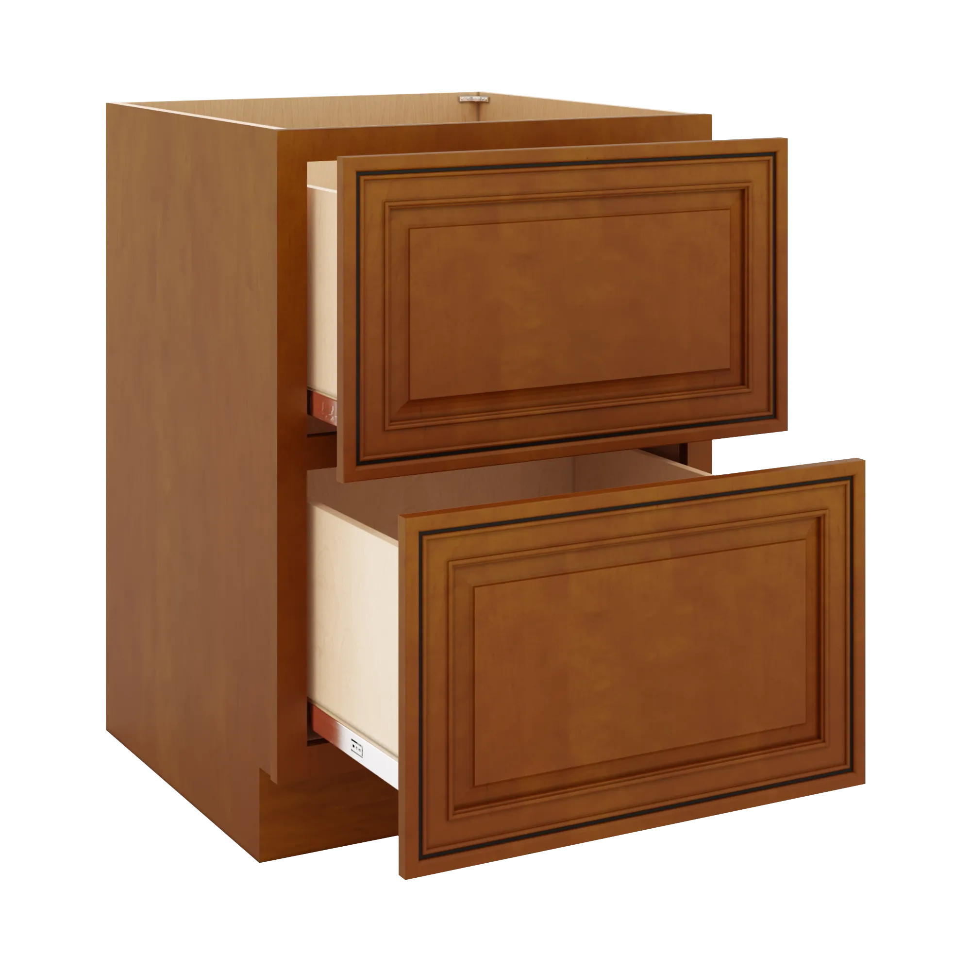 j k mocha glazed k10 base w 2 drawers 24 w