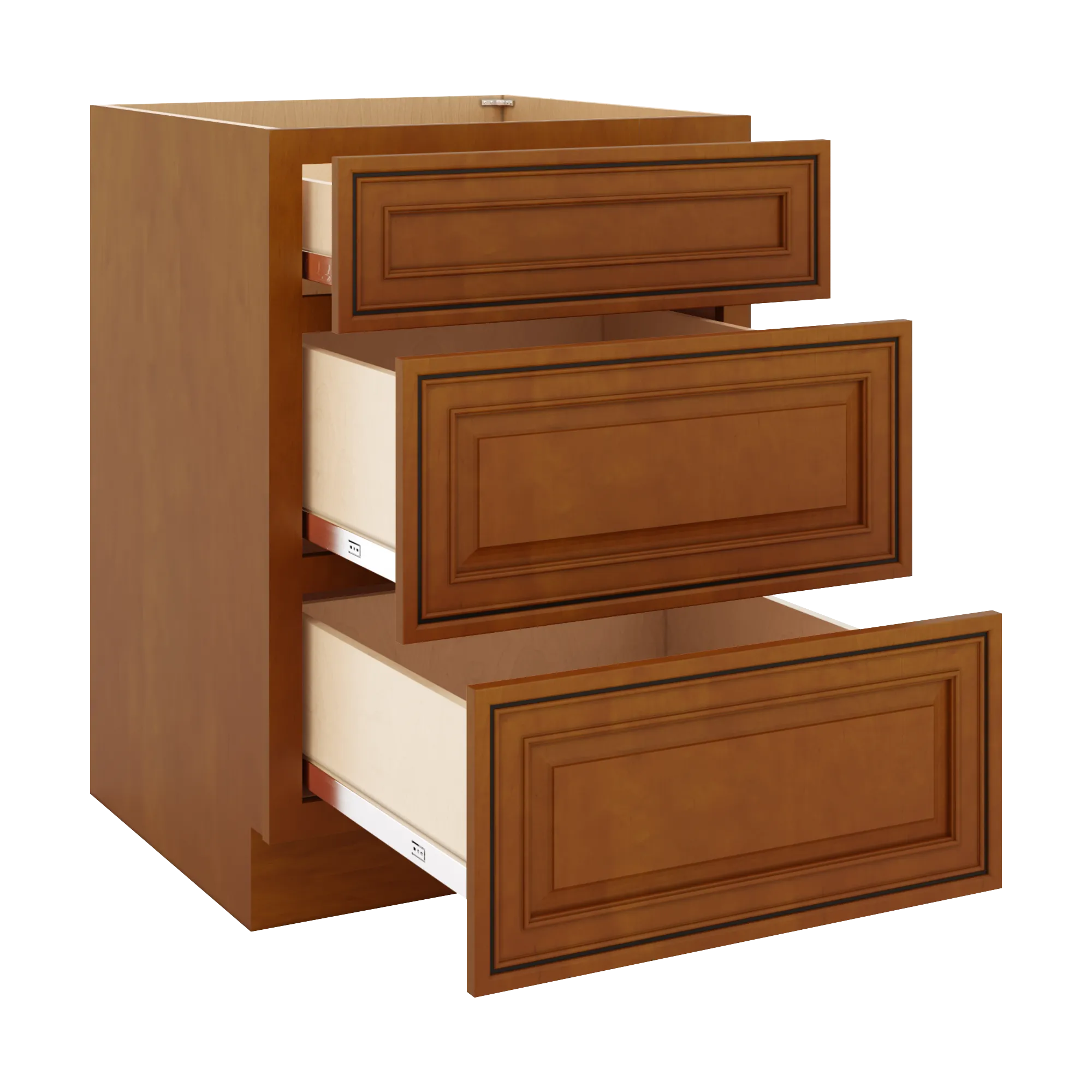 j k mocha glazed k10 base w 3 drawers 24 w