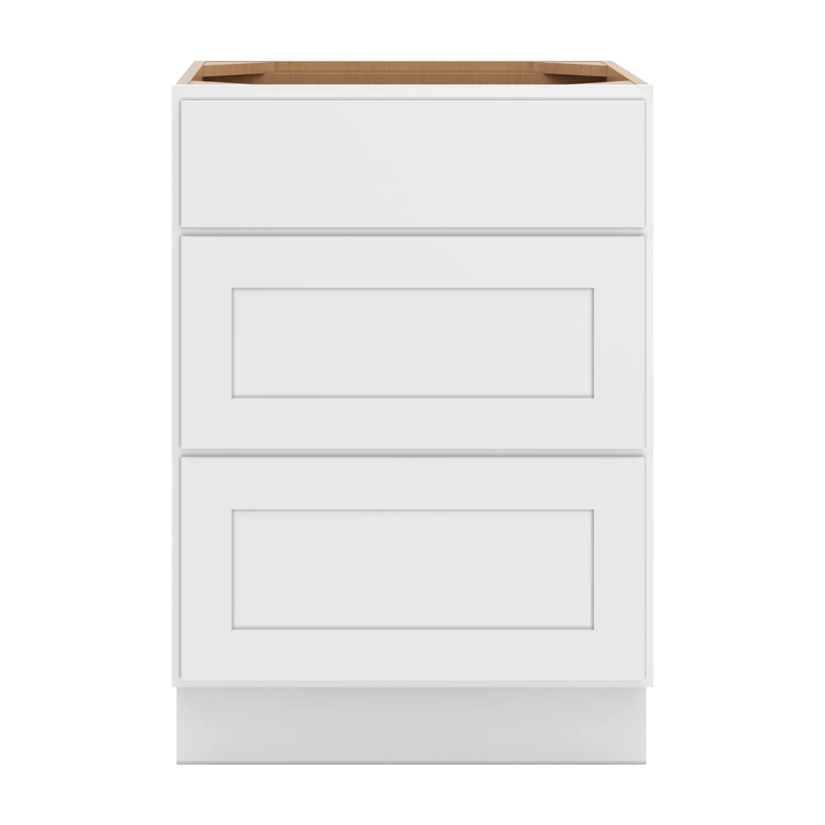 cnc luxor white 24 w 3 drawer base cabinet