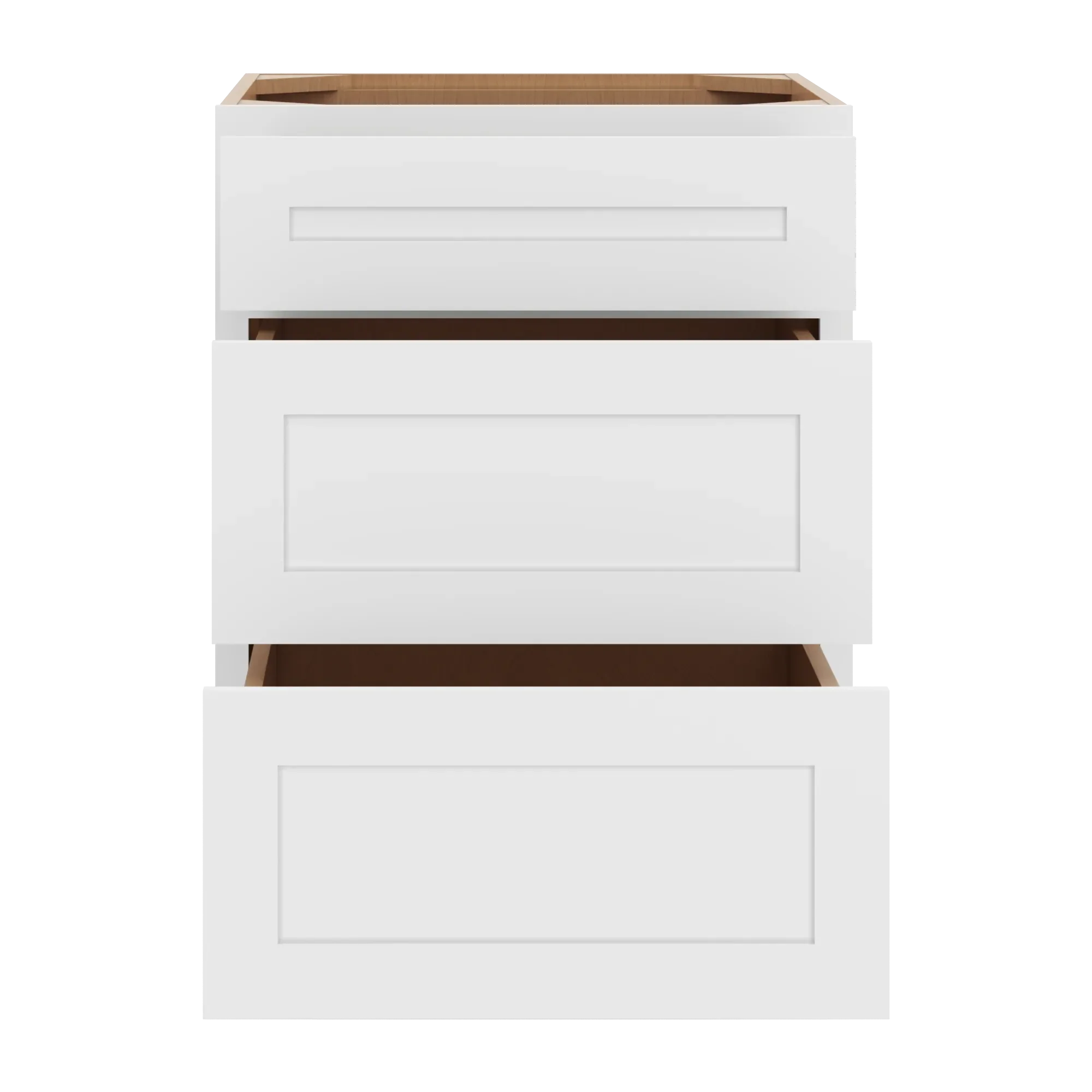 cnc luxor 5 piece white 24 w 3 drawer base cabinet