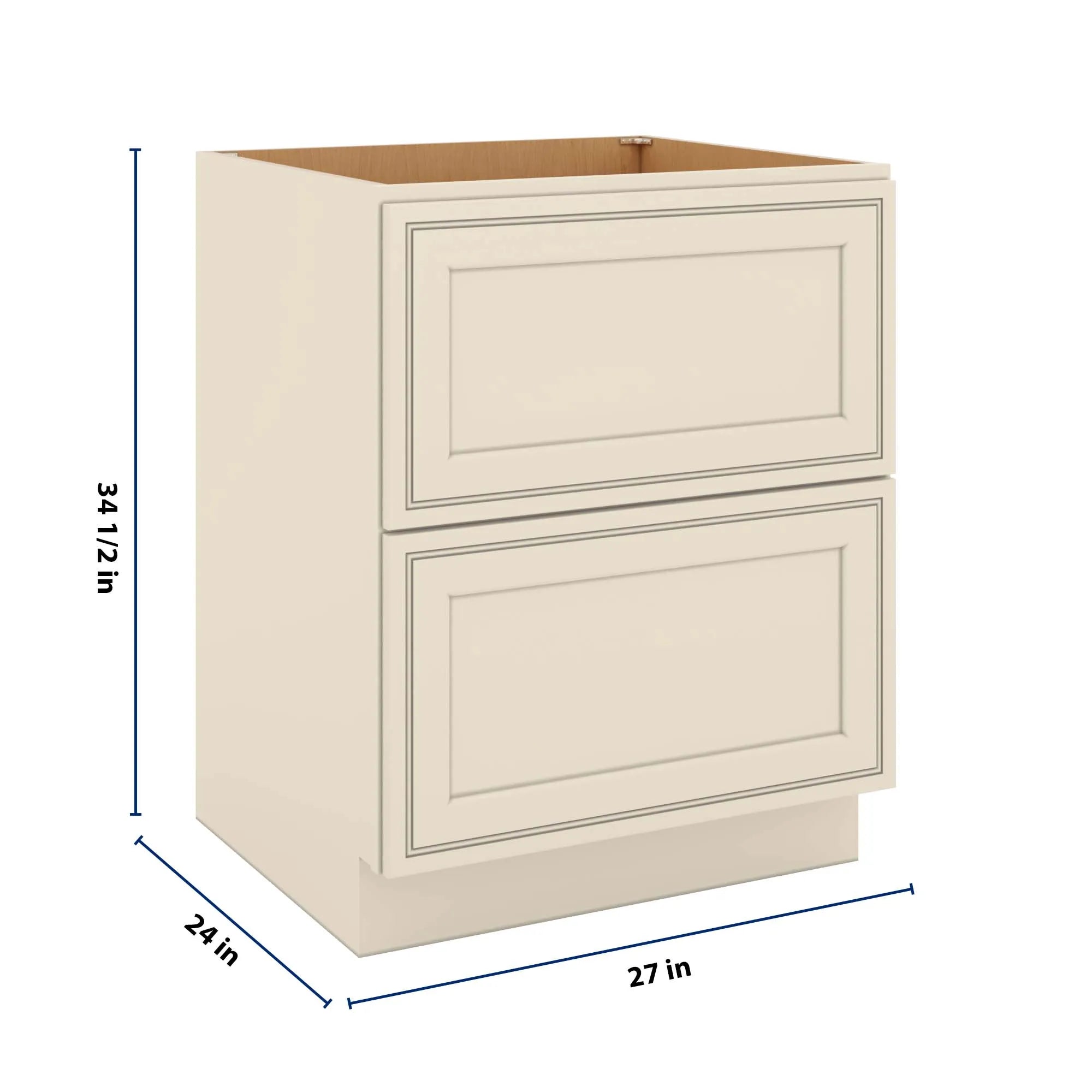 J&K Pearl Glazed H9 Base w/2 Drawers - 27" W