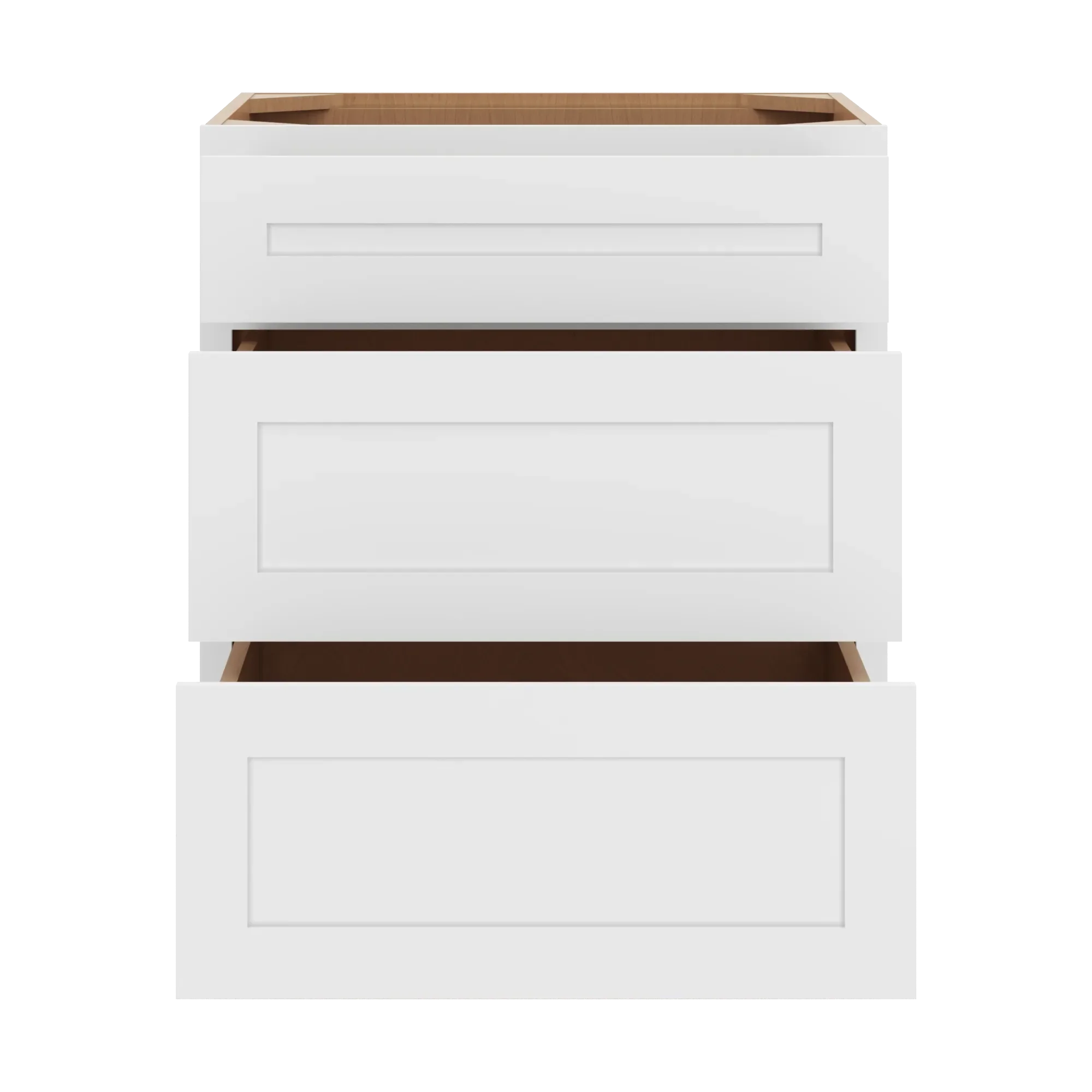 cnc luxor 5 piece white 27 w 3 drawer base cabinet