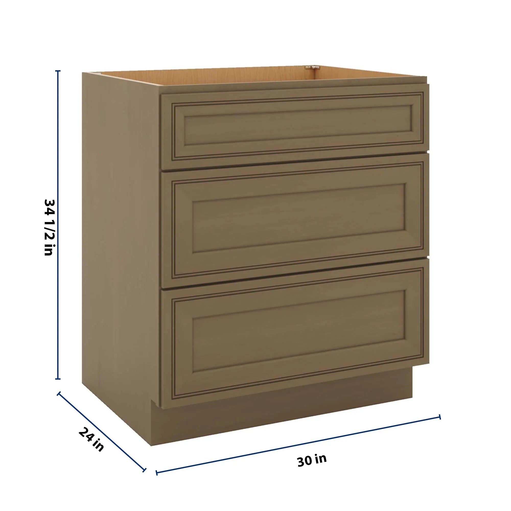 J&K Hazel H8 Base w/3 Drawers - 30" W