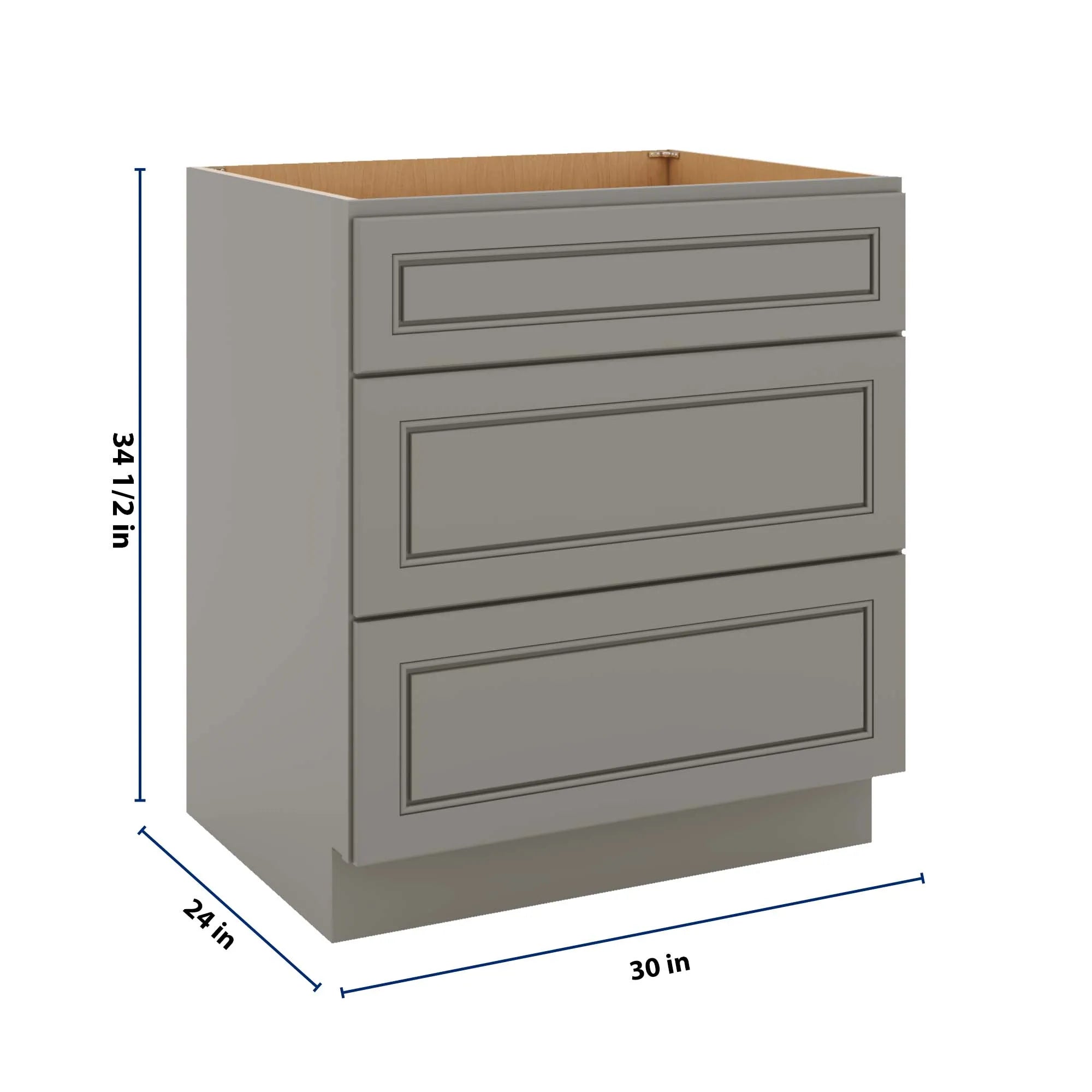 J&K Greige K3 Base w/3 Drawers - 30" W