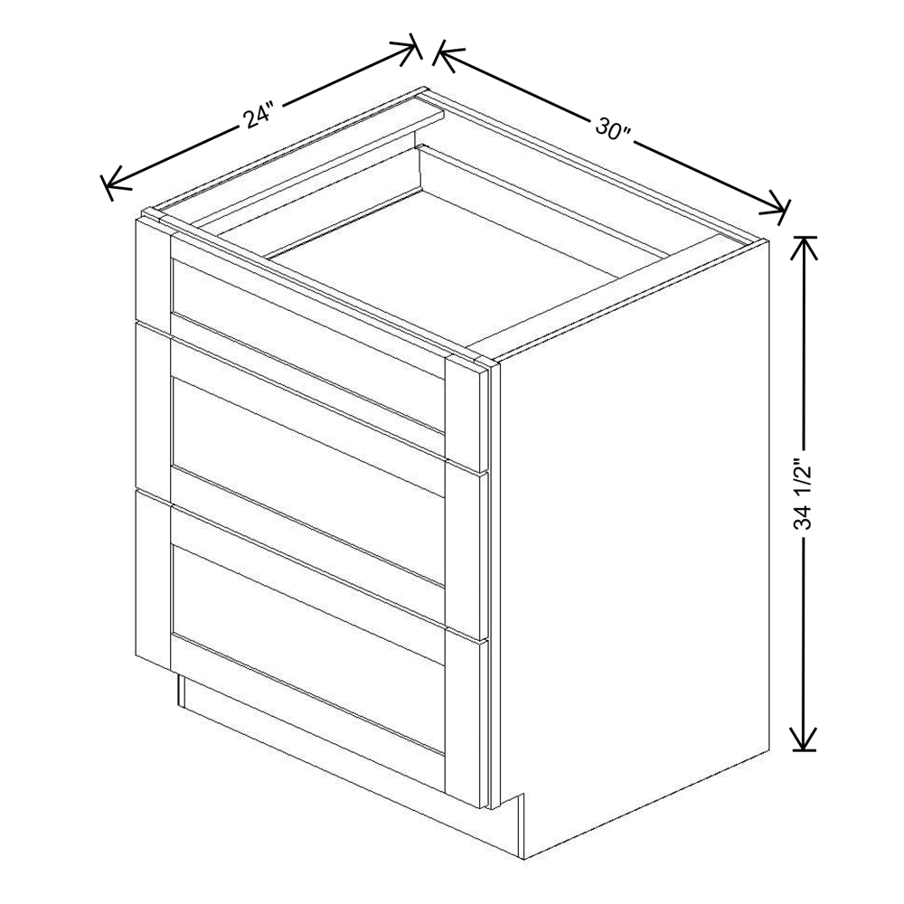 Fabuwood Allure Galaxy Horizon 30" W X 34 1/2" H X 24" D 3 Drawer Base Cabinet