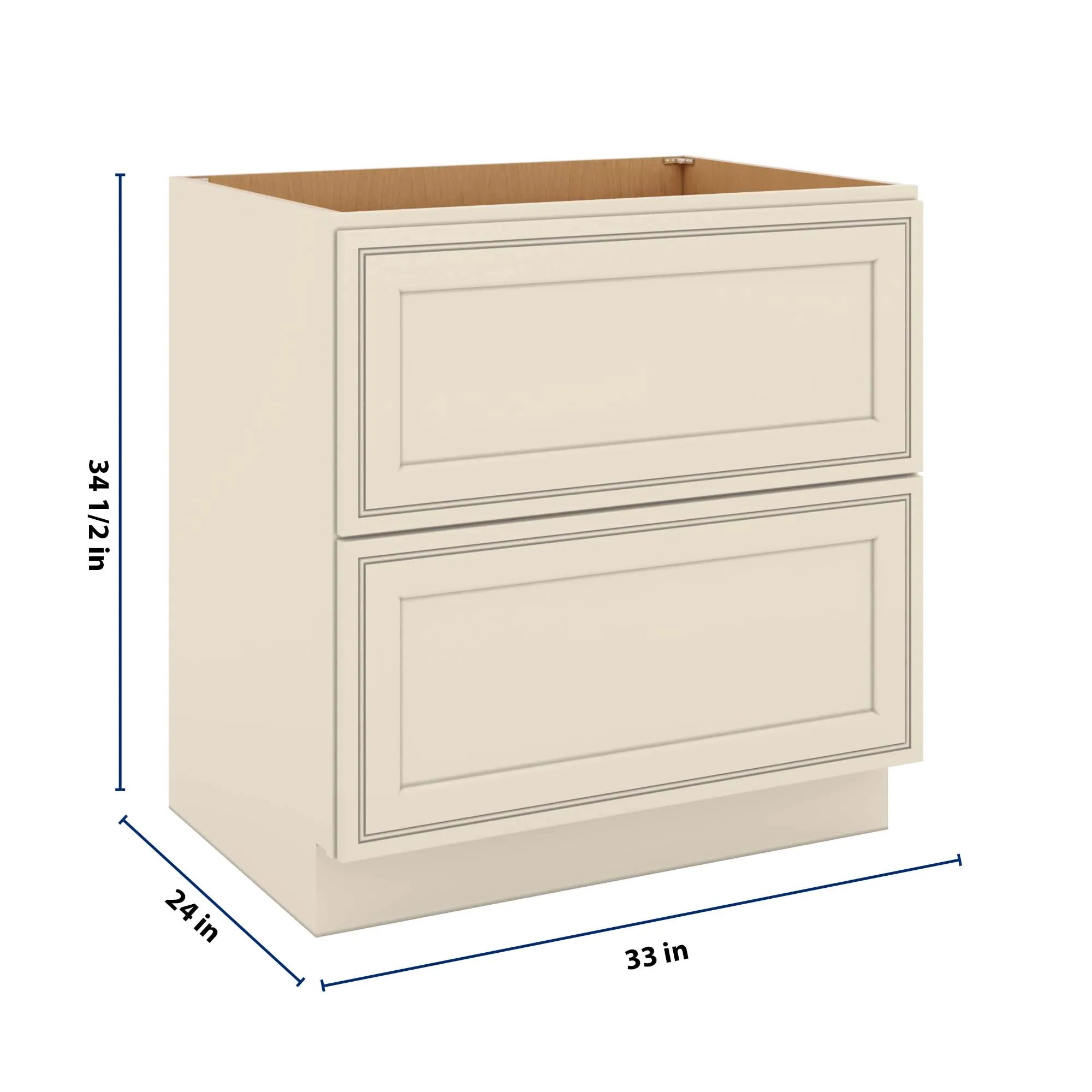 J&K Pearl Glazed H9 Base w/2 Drawers - 33" W