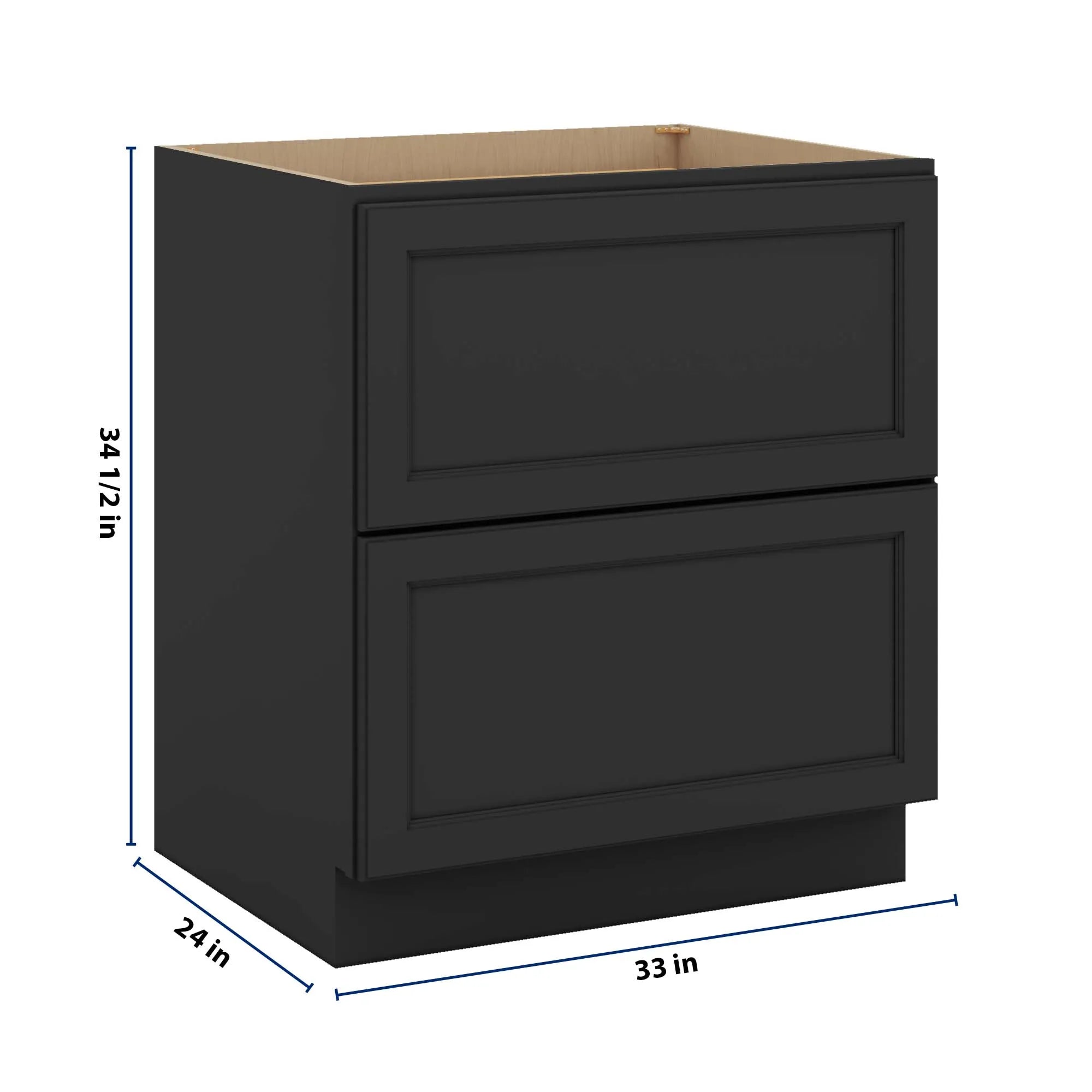 J&K Charcoal E2 Base w/2 Drawers - 33" W