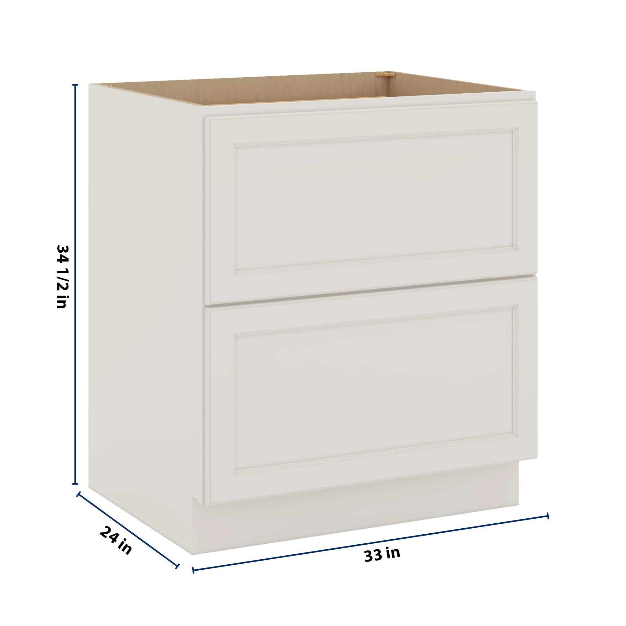 J&K Dove E1 Base w/2 Drawers - 33" W