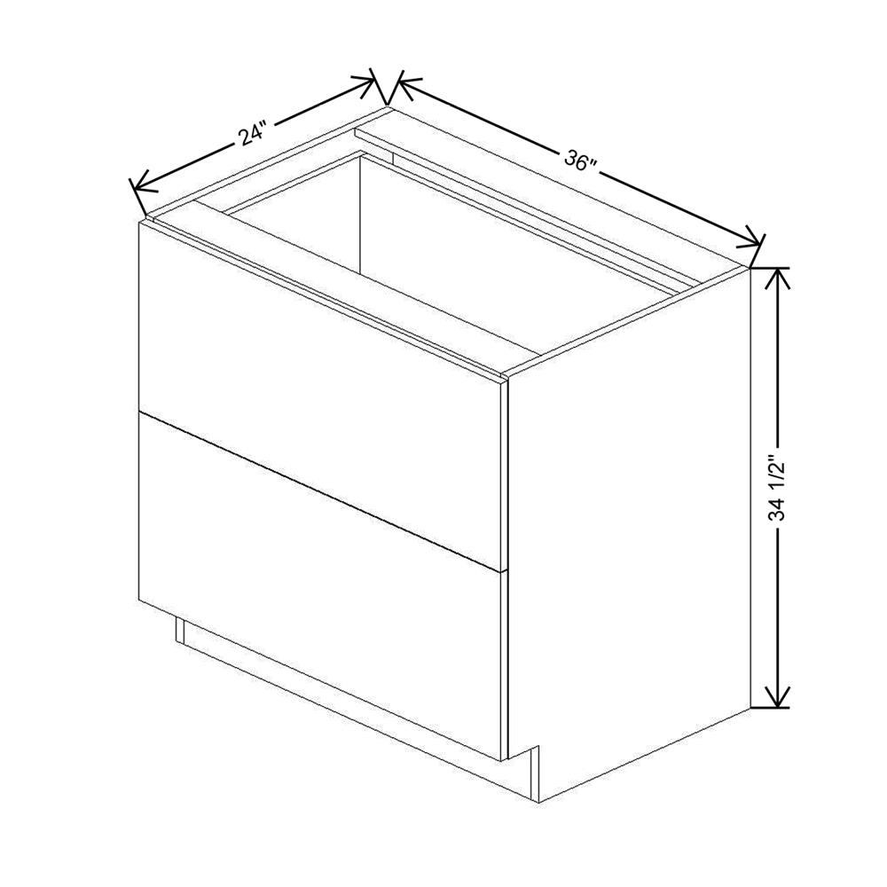 CNC Concord Elegant Stone 36" W 2 Drawer Base Cabinet
