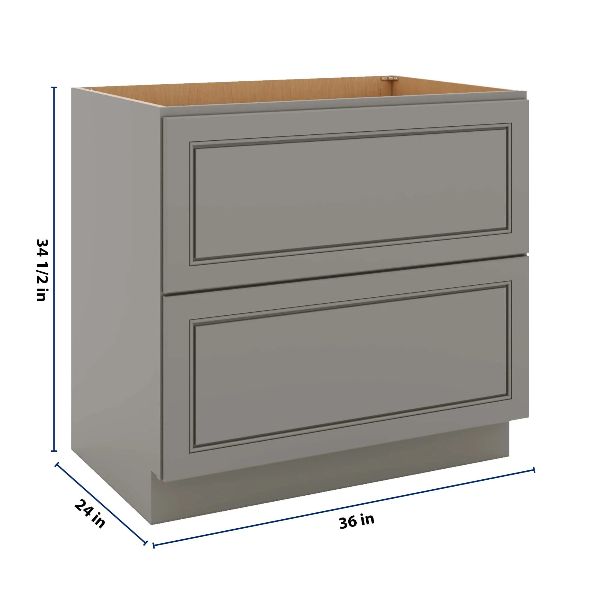 J&K Greige K3 Base w/2 Drawers - 36" W