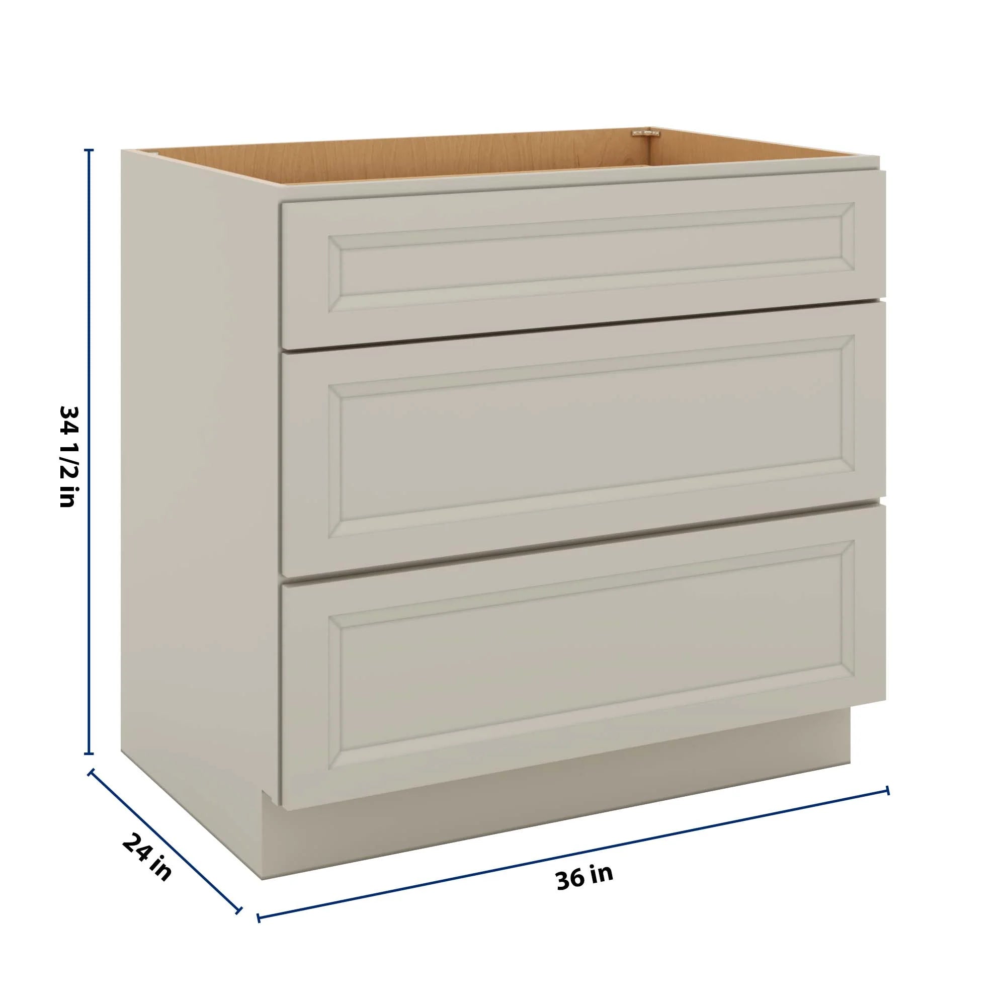 J&K Pebble B6 Base w/3 Drawers - 36" W